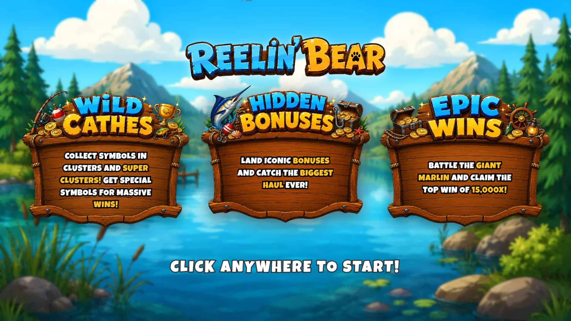 Reelin Bear slot intro screen