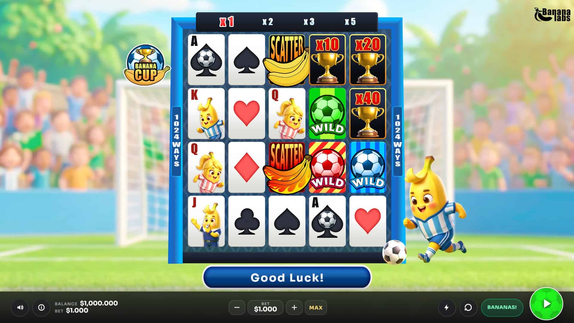 Banana Cup slot gameplay reels