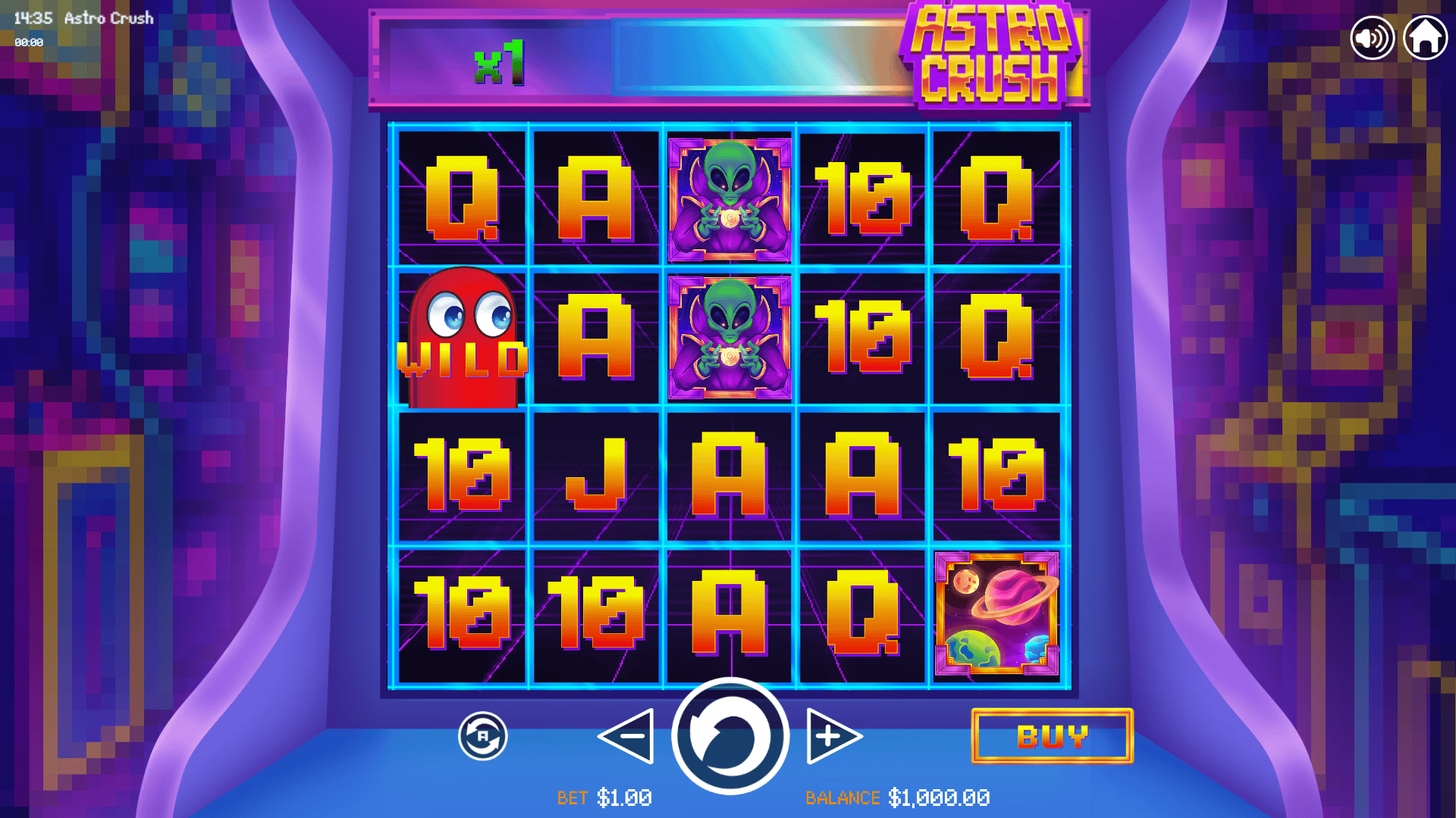 Astro Crush slot gameplay reels
