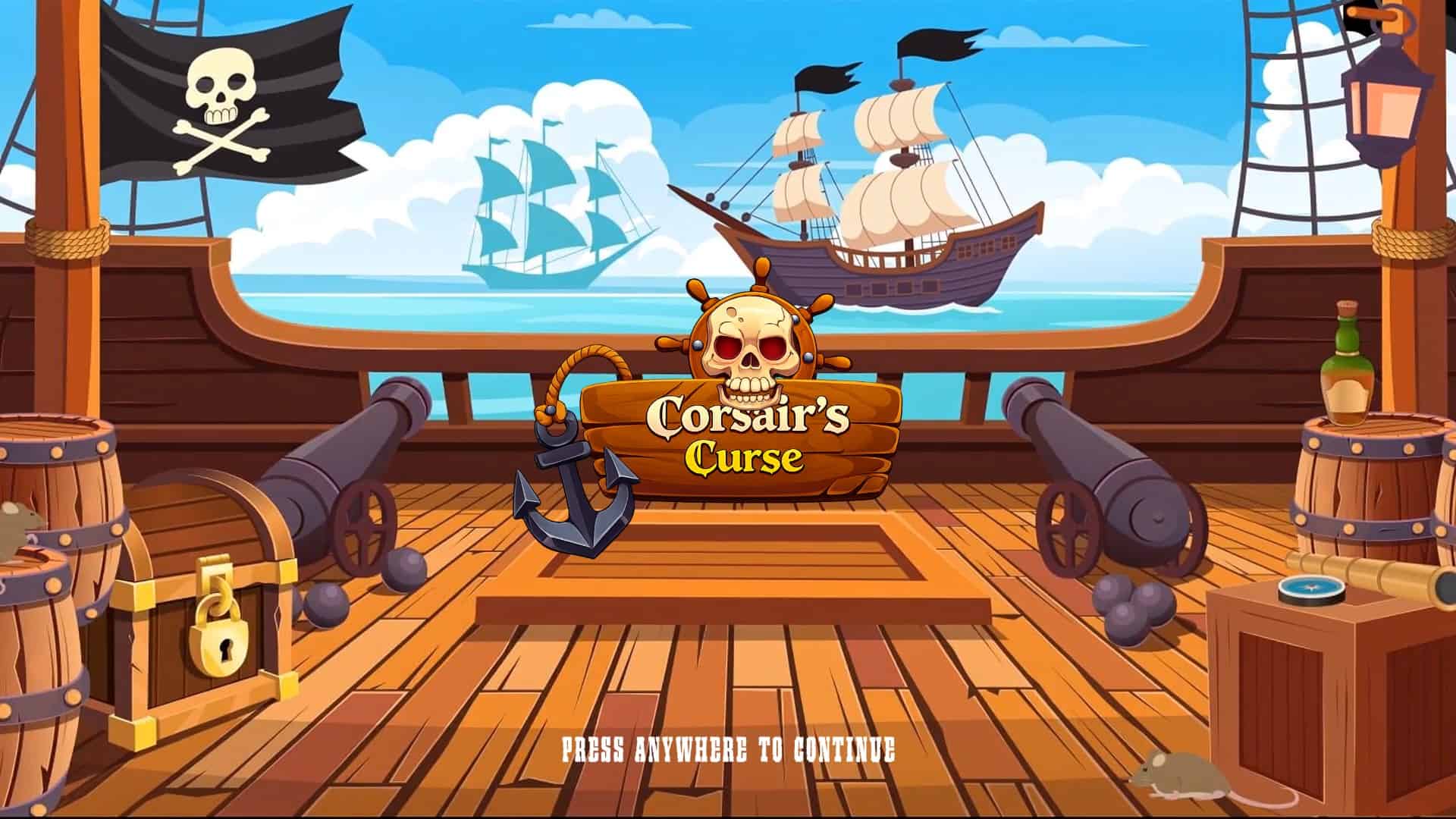 Corsairs Curse slot intro screen