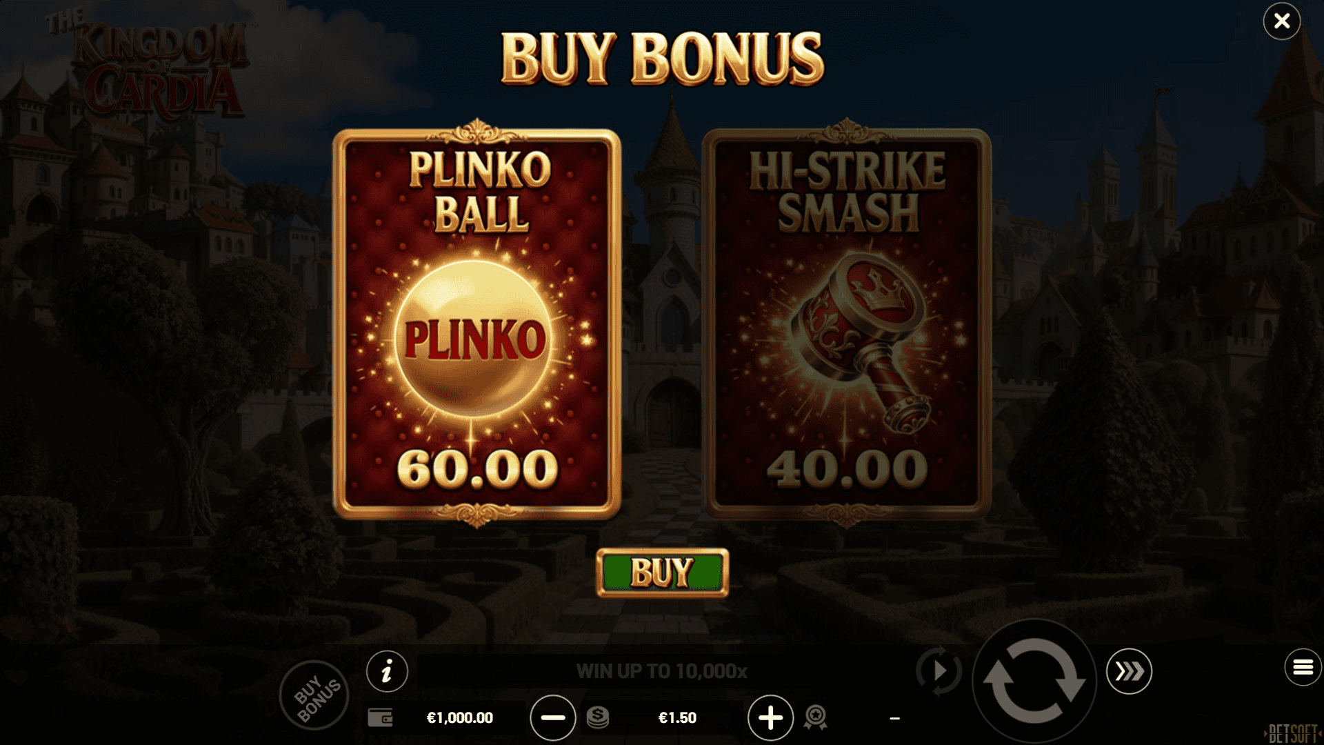 The Kingdom of Cardia bonus buy menu