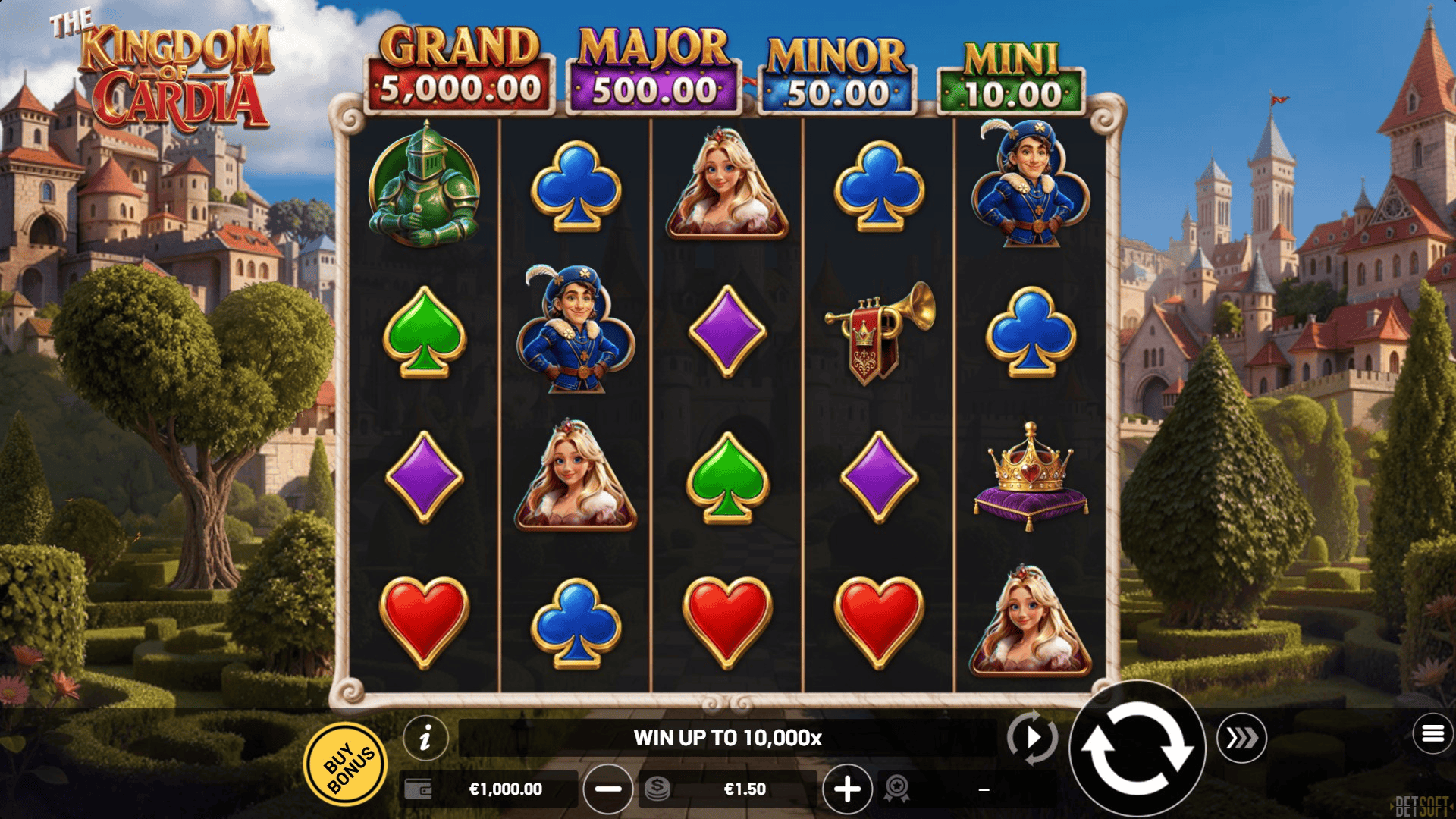 The Kingdom of Cardia slot gameplay reels