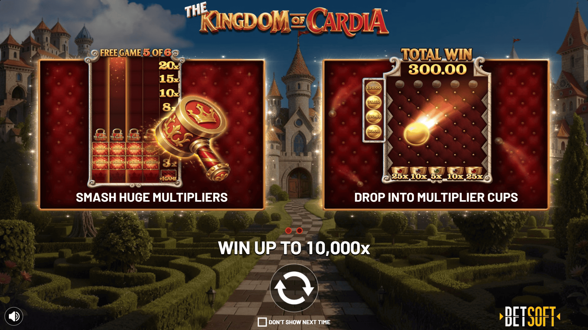 The Kingdom of Cardia slot intro screen