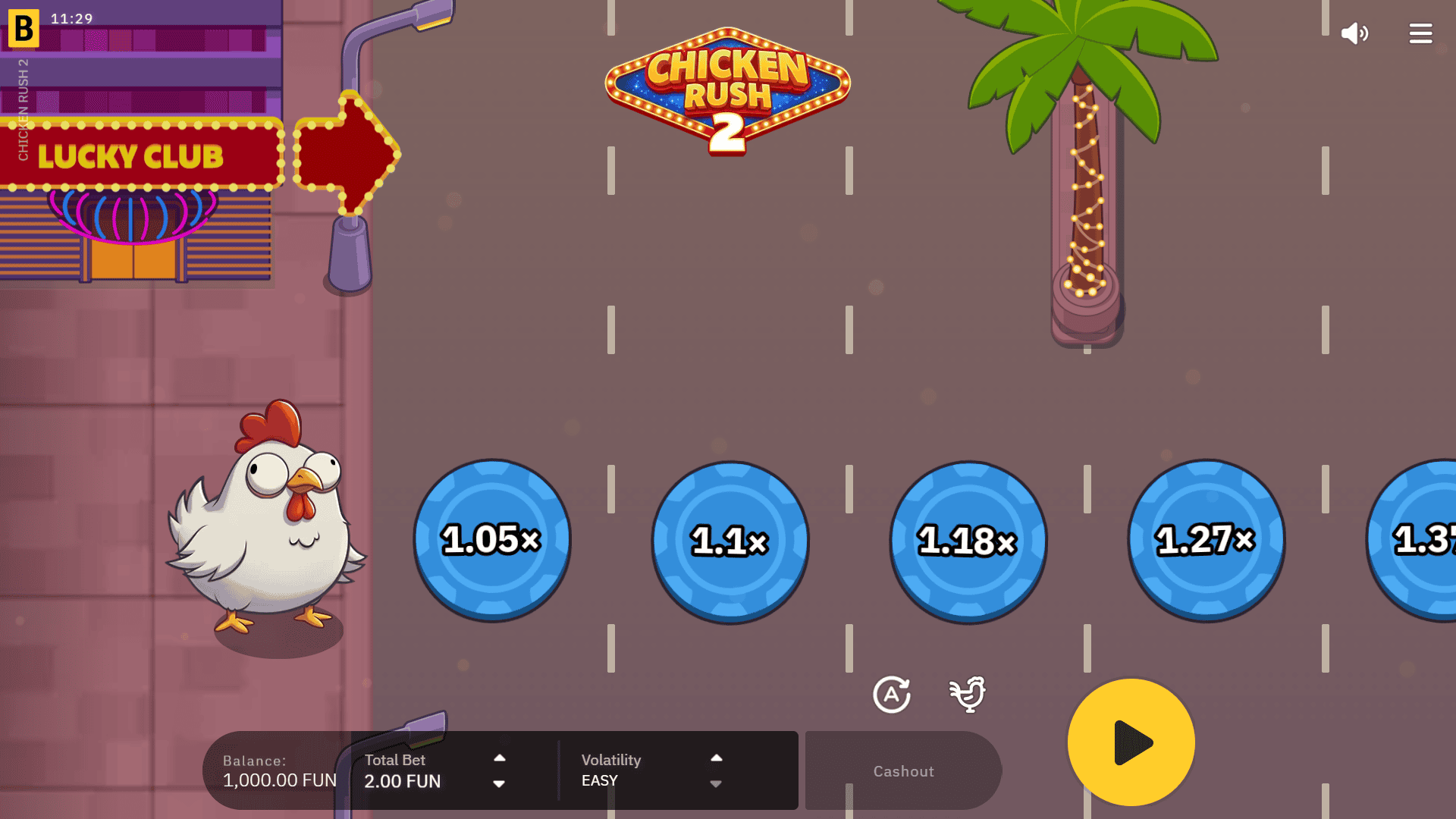Chicken Rush 2 slot gameplay reels