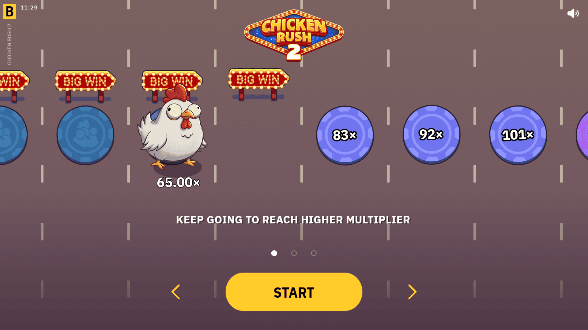 Chicken Rush 2 slot intro screen