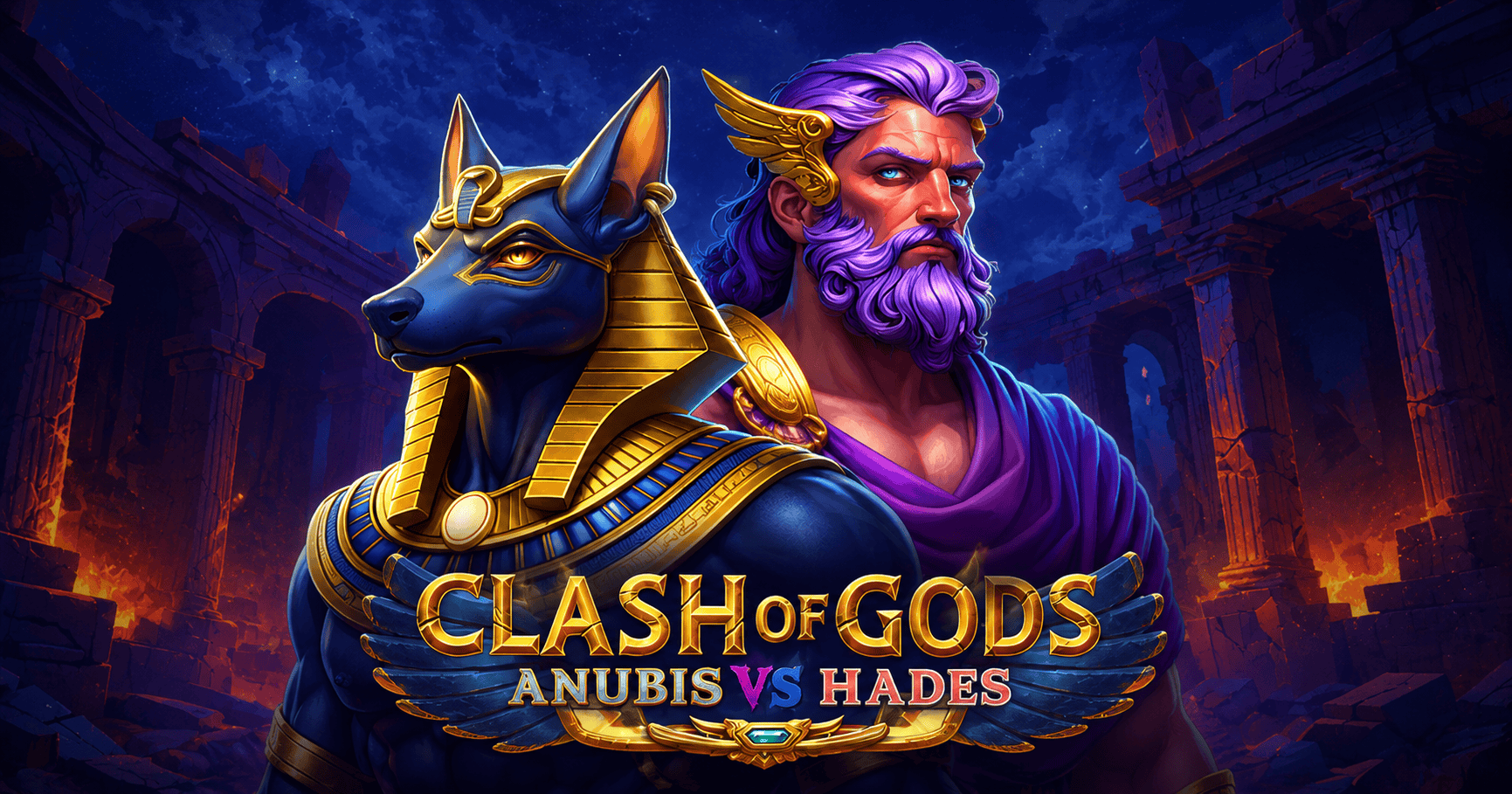 Clash of Gods: Anubis vs Hades Slot Demo by BGaming slot cover image