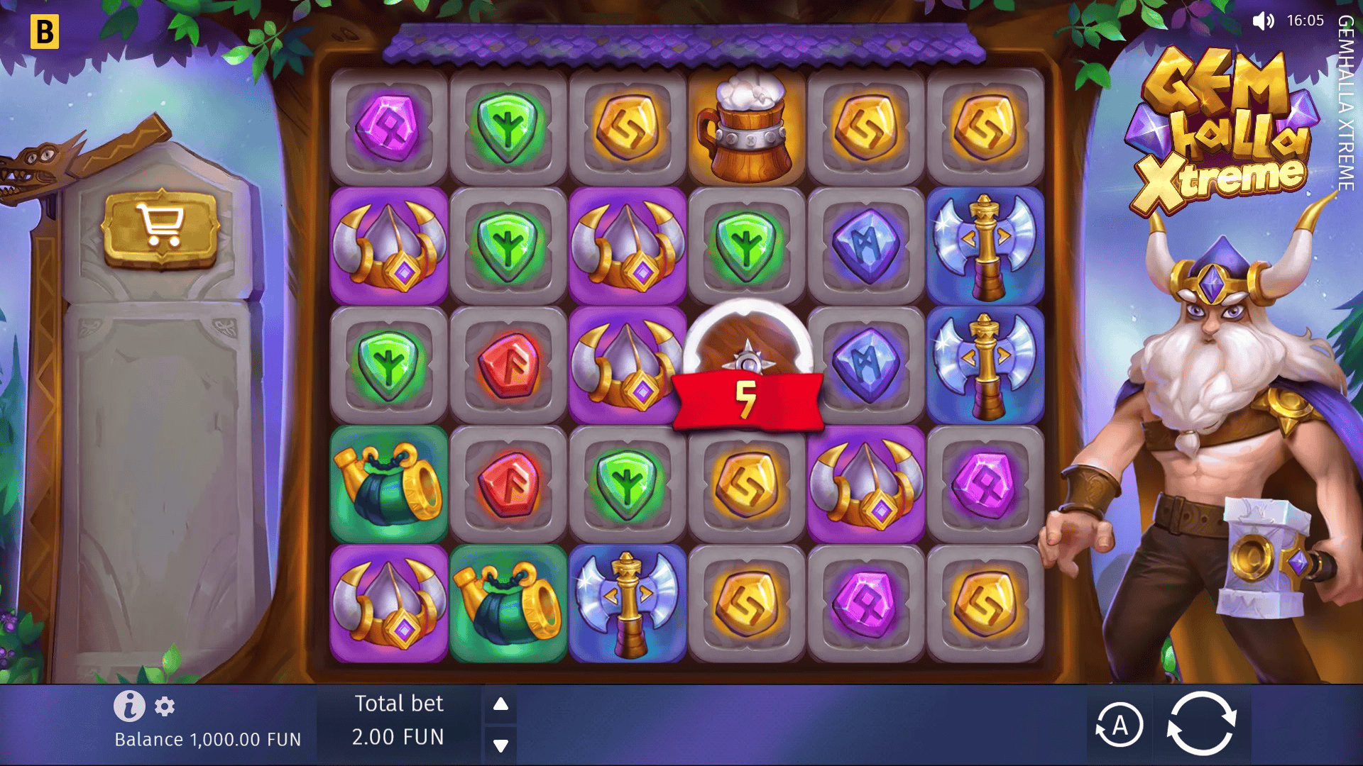 Gemhalla Xtreme slot gameplay reels