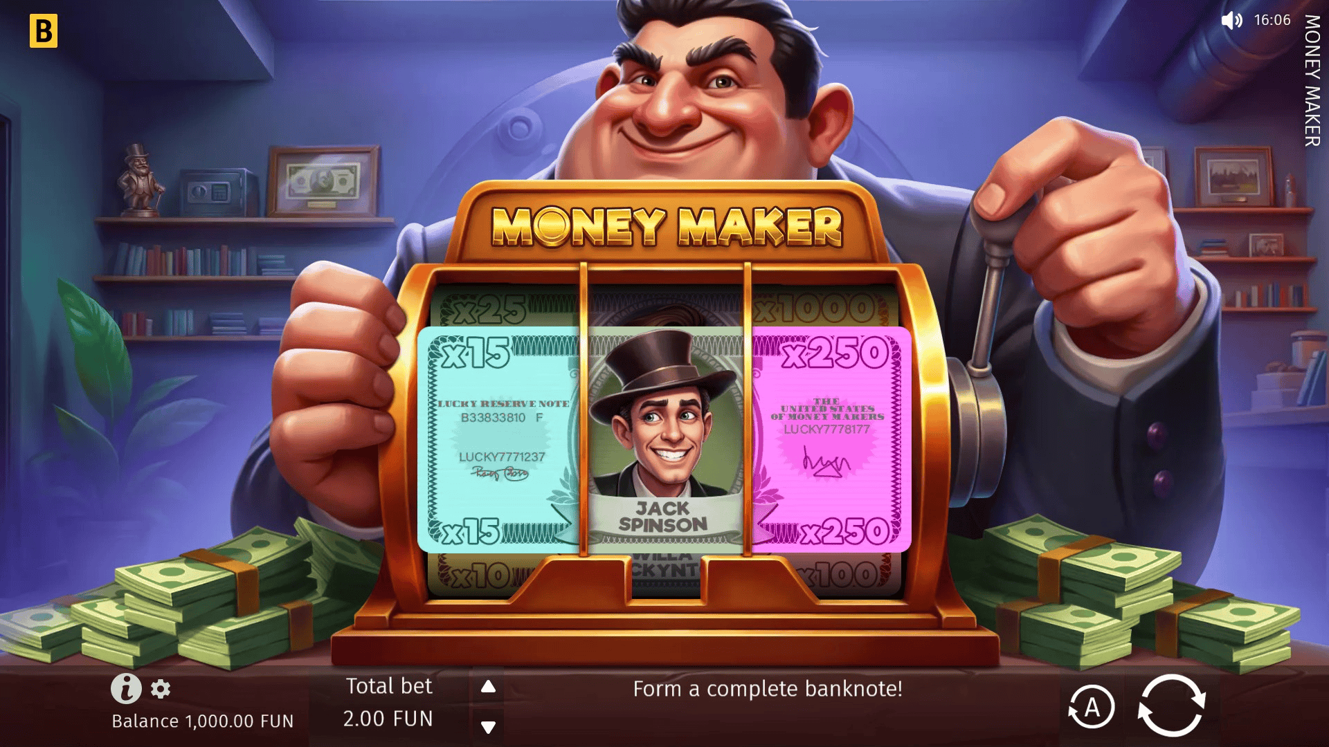 Money Maker slot gameplay reels