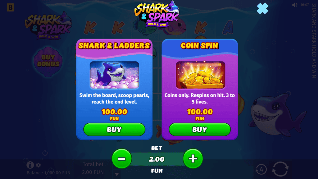 Bgaming shark and spark bonus buy