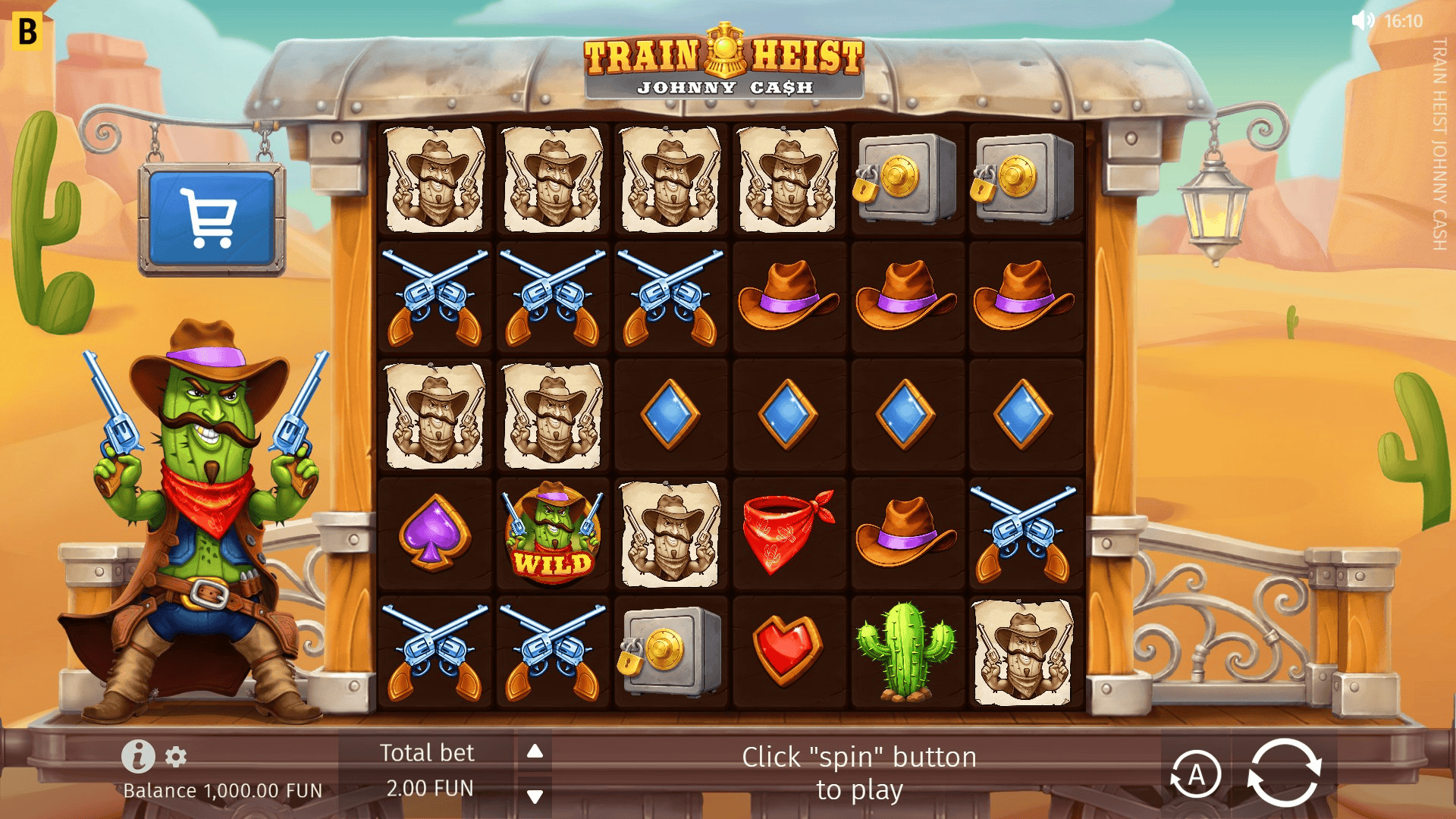 Train Heist Johnny Cash slot gameplay reels