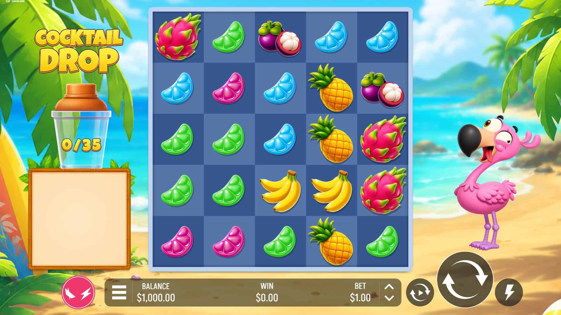 Cocktail Drop slot gameplay reels