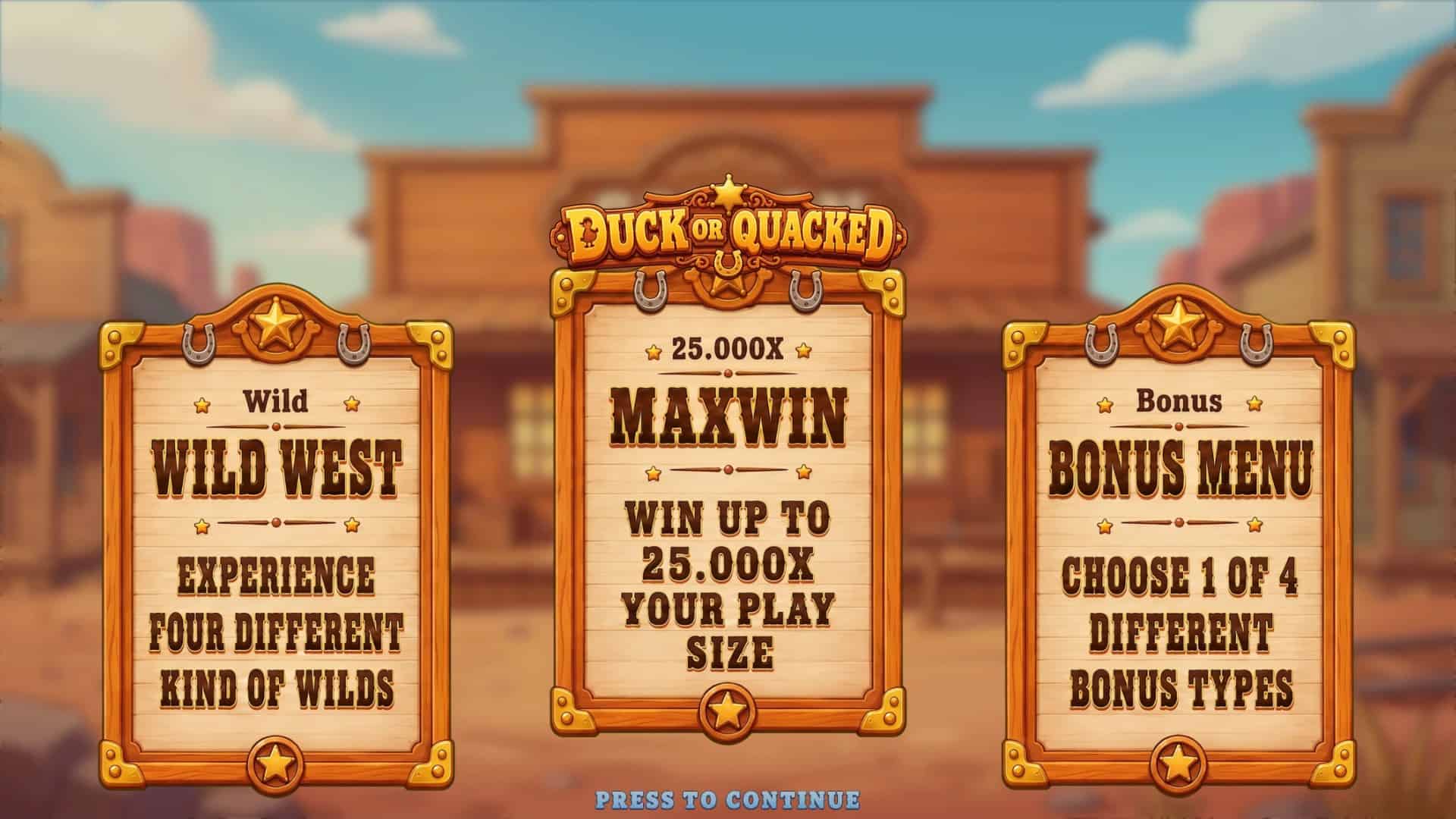 Duck or Quacked slot intro screen