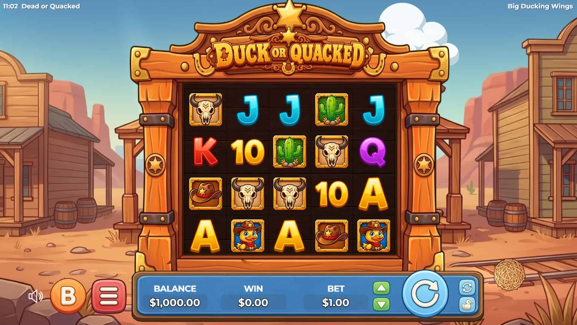 Duck or Quacked slot gameplay reels