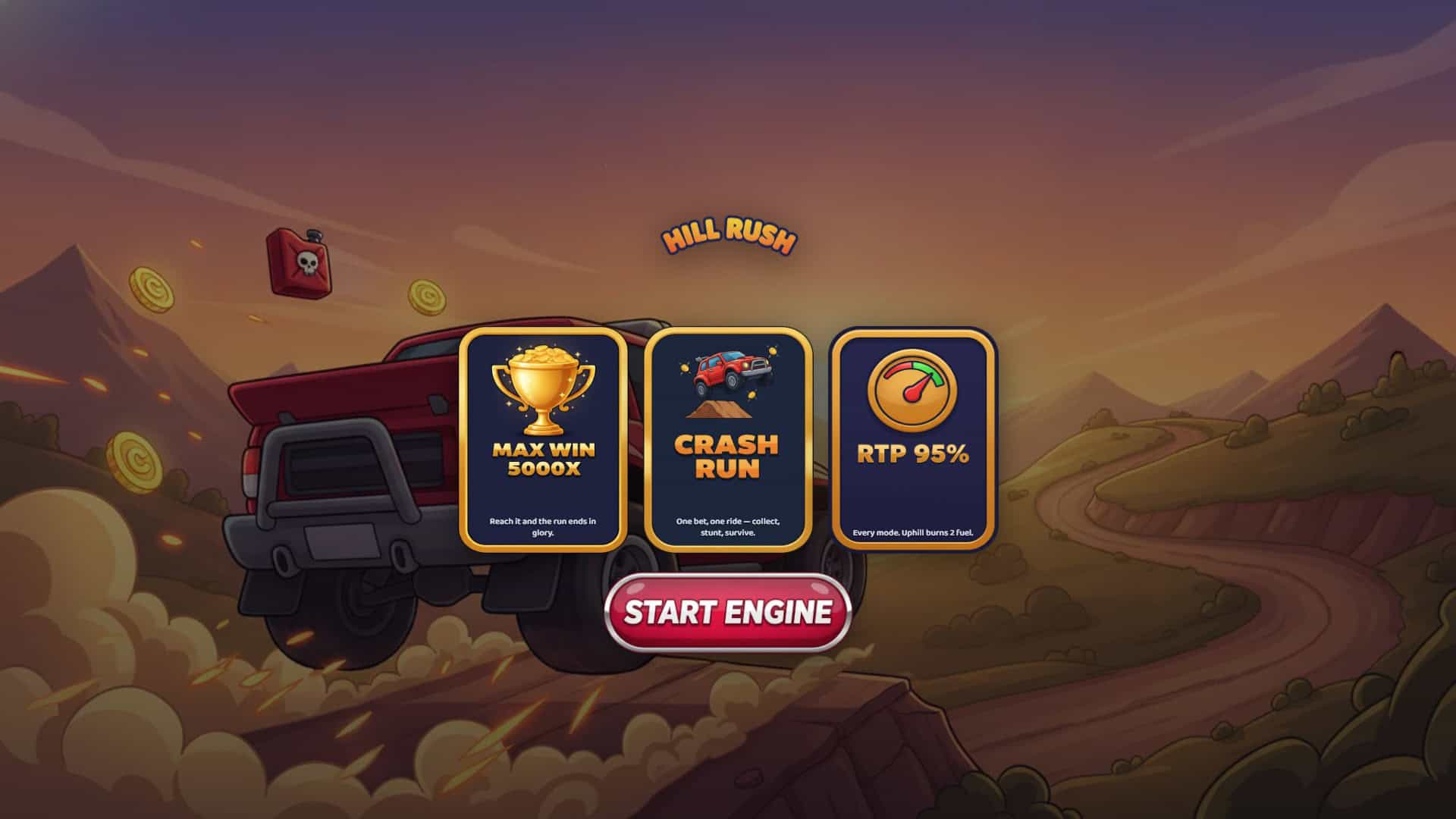 Hill Rush slot intro screen
