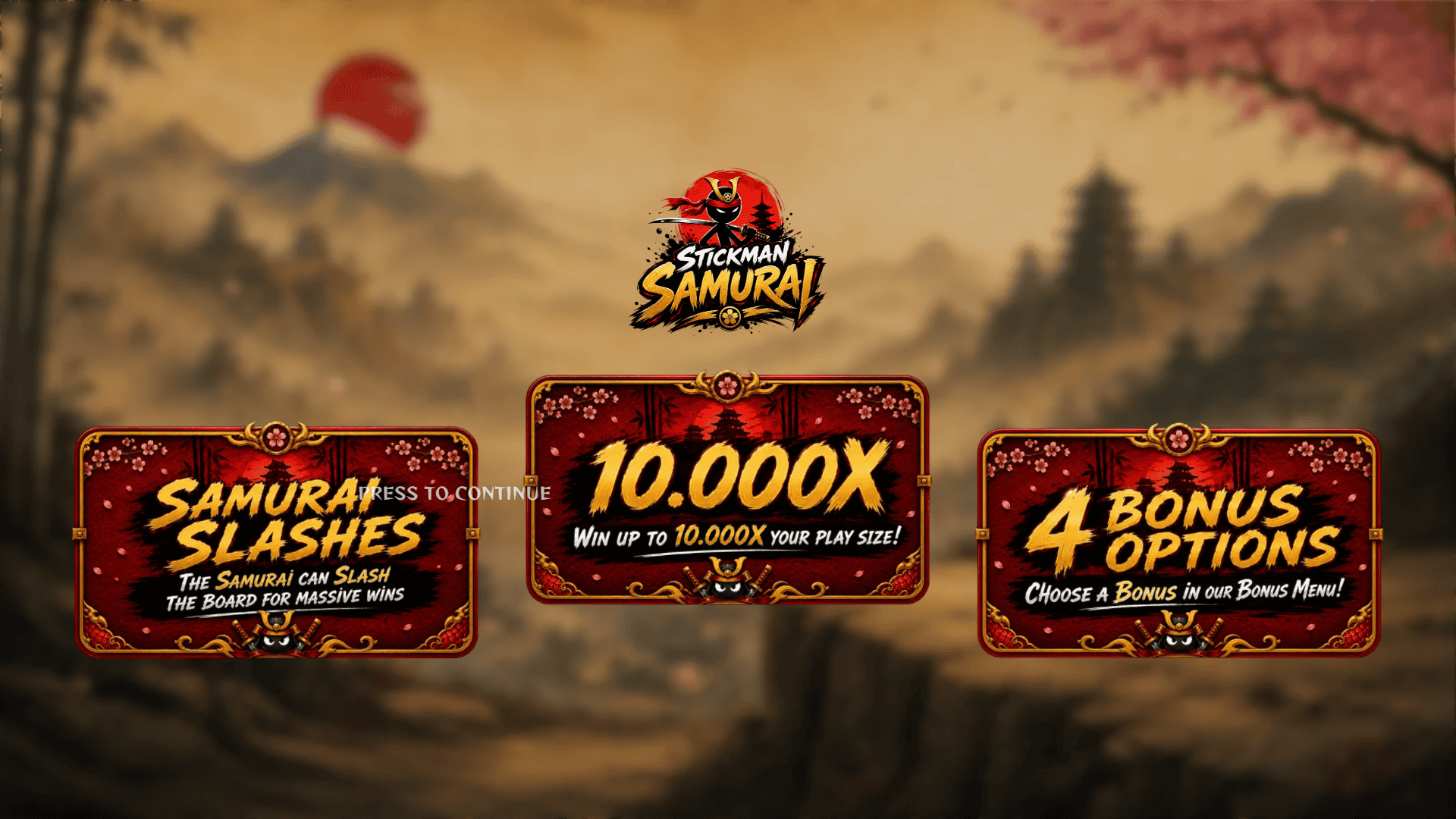 Stickman Samurai slot intro screen