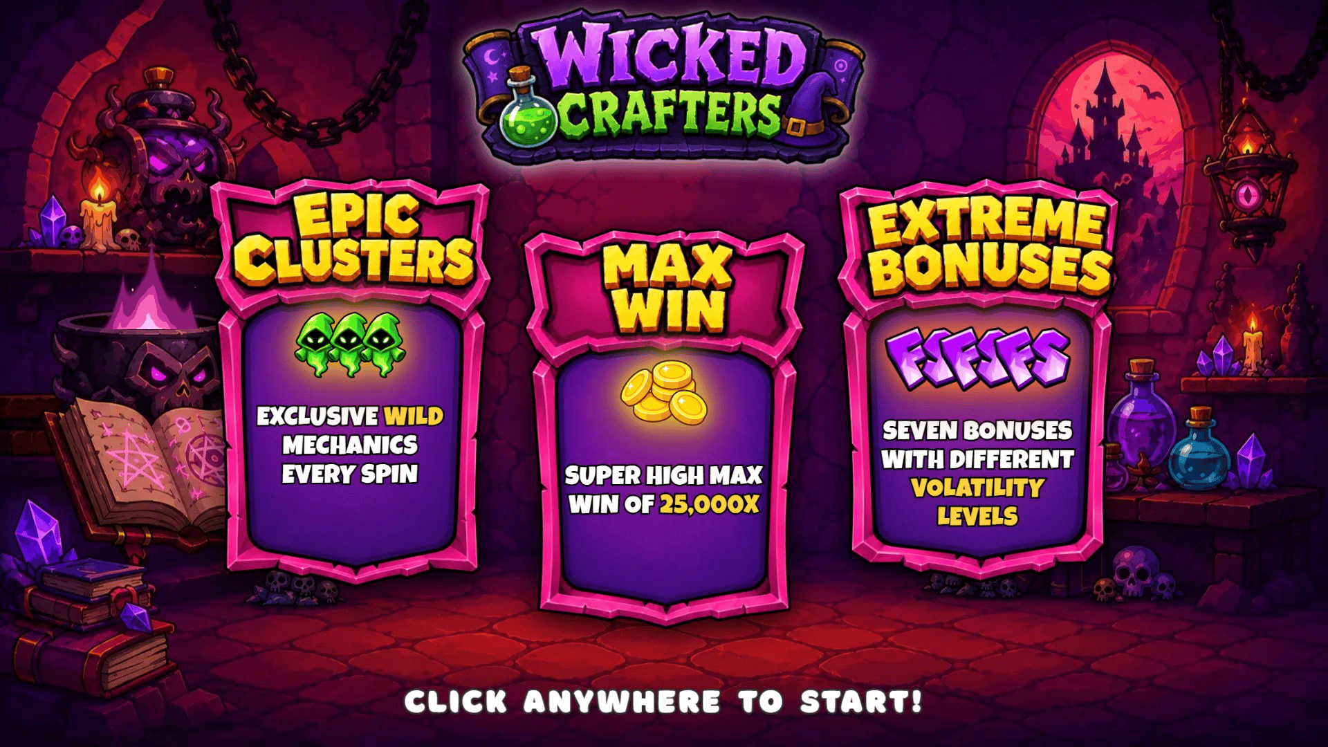 Wicked Crafters slot intro screen
