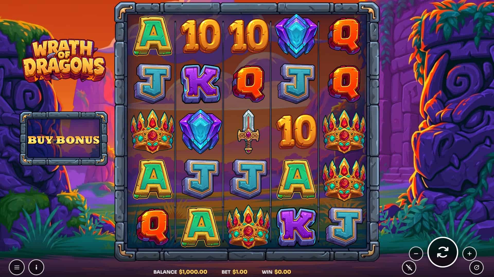 Wrath of Dragons slot gameplay reels