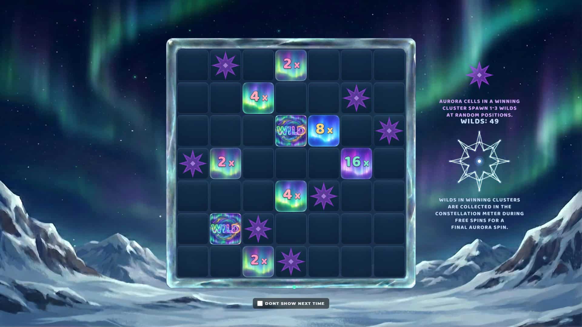 Arctic Clusters Cluster Pays slot intro screen