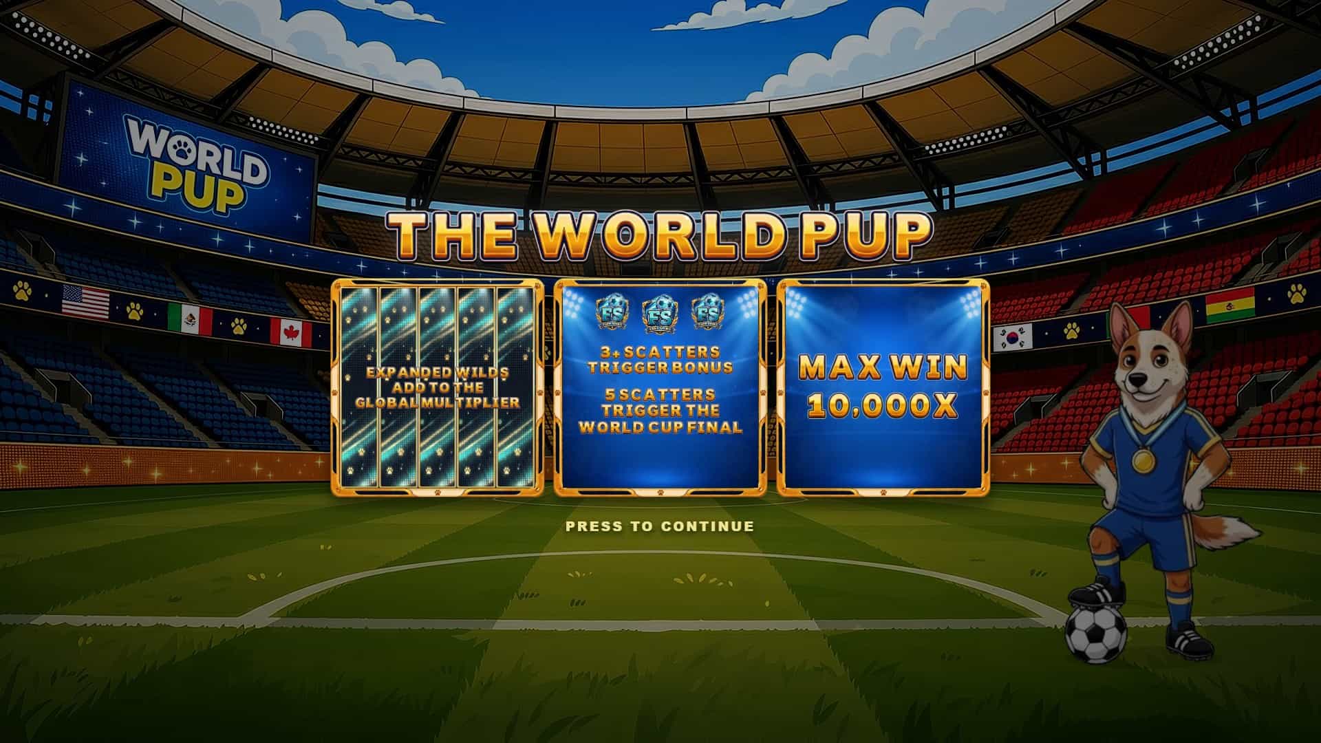 The World Pup slot intro screen
