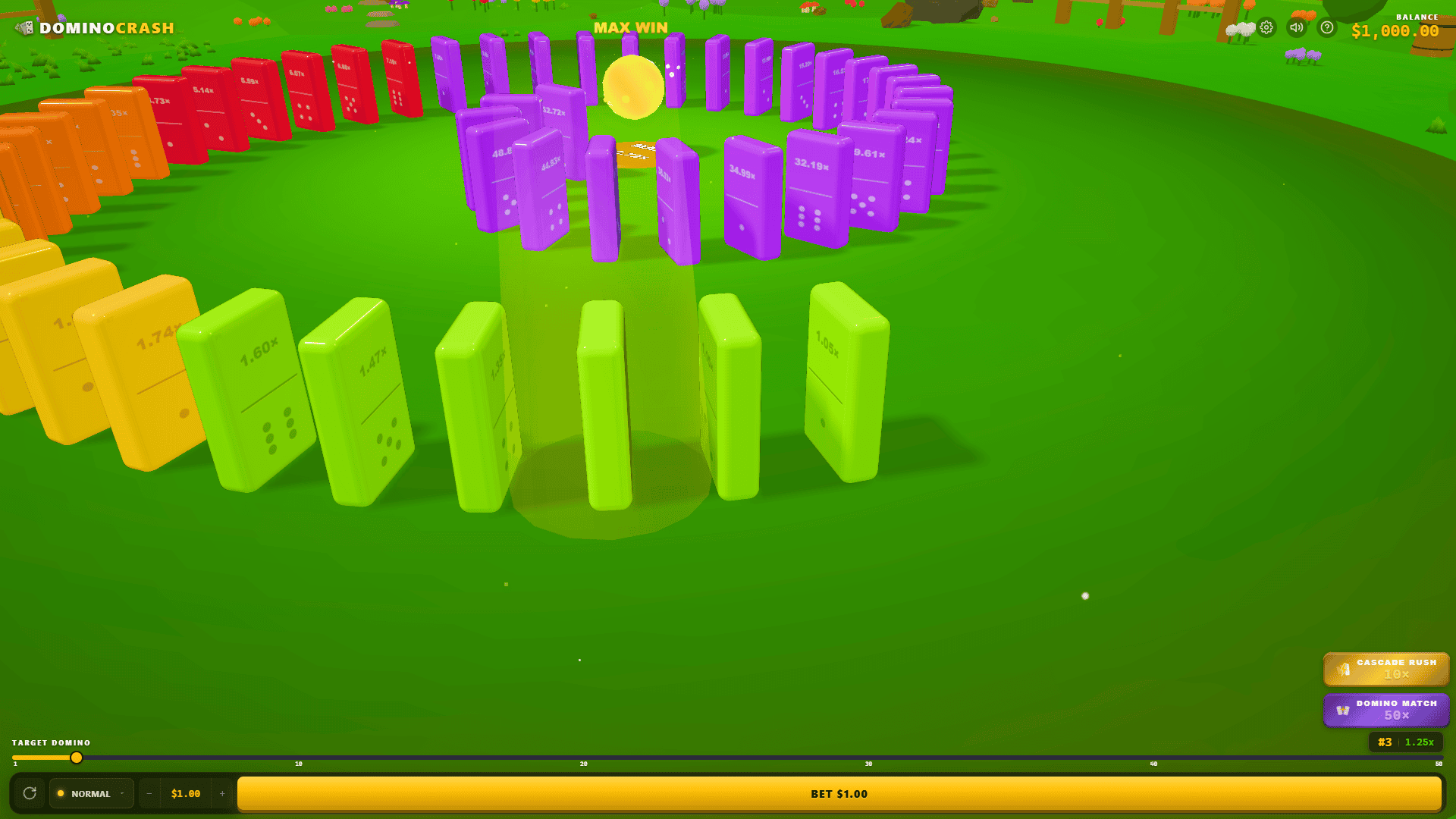 Domino Crash slot gameplay reels