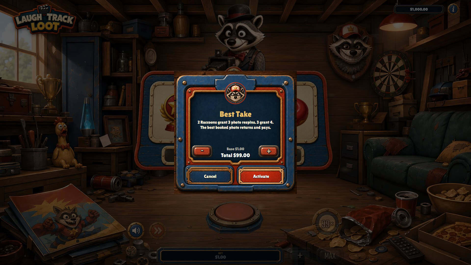 Laugh Track Loot bonus buy menu
