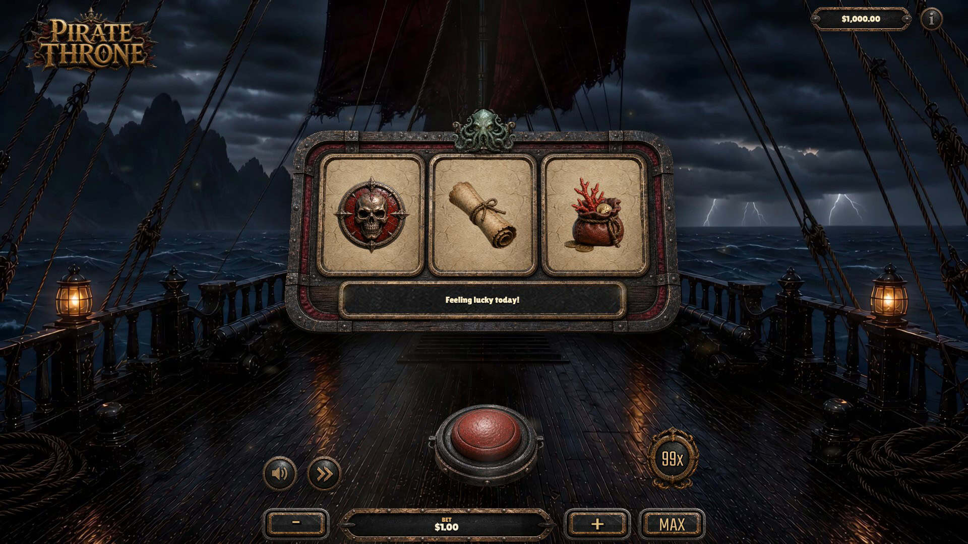 Pirate Throne slot gameplay reels