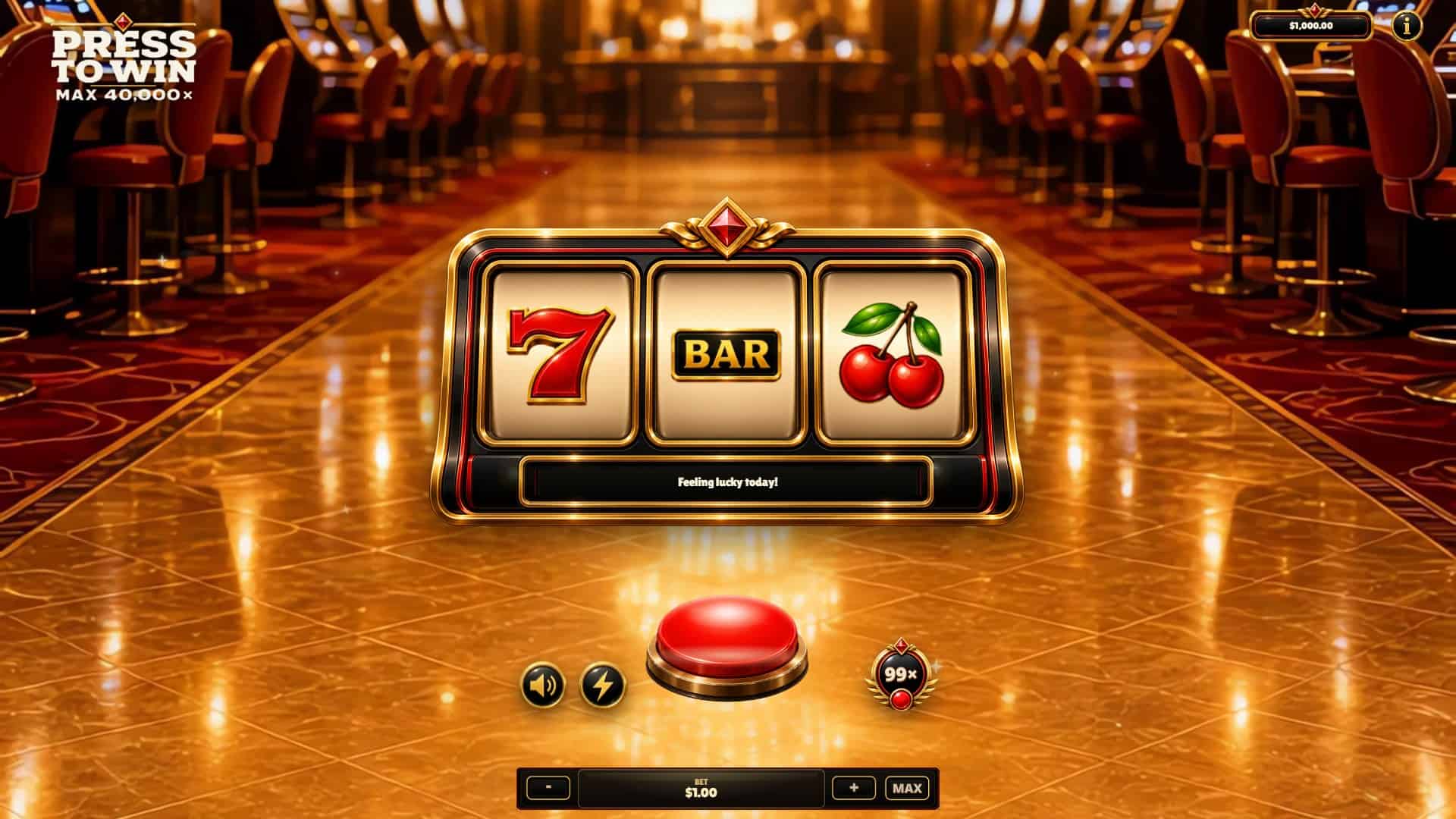 Press to Win slot gameplay reels