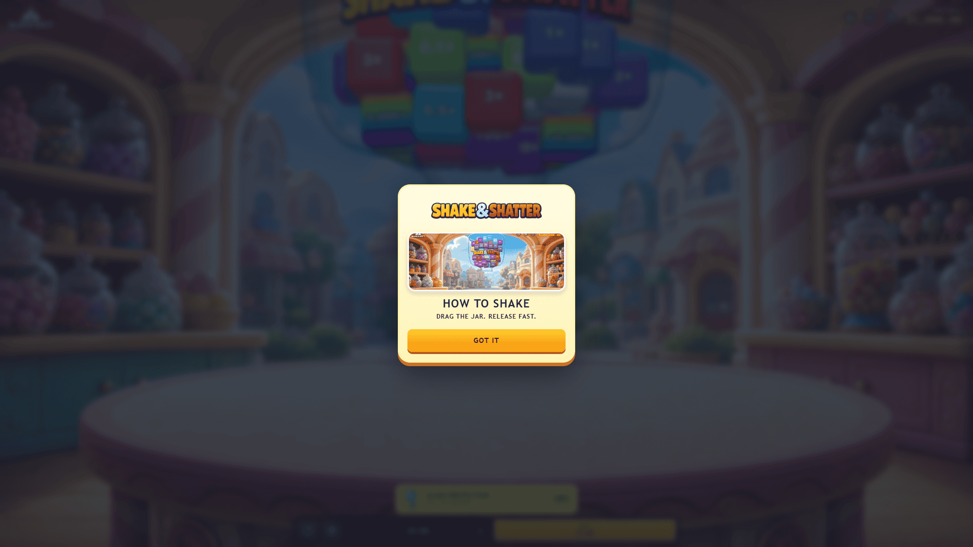 Shake & Shatter slot intro screen