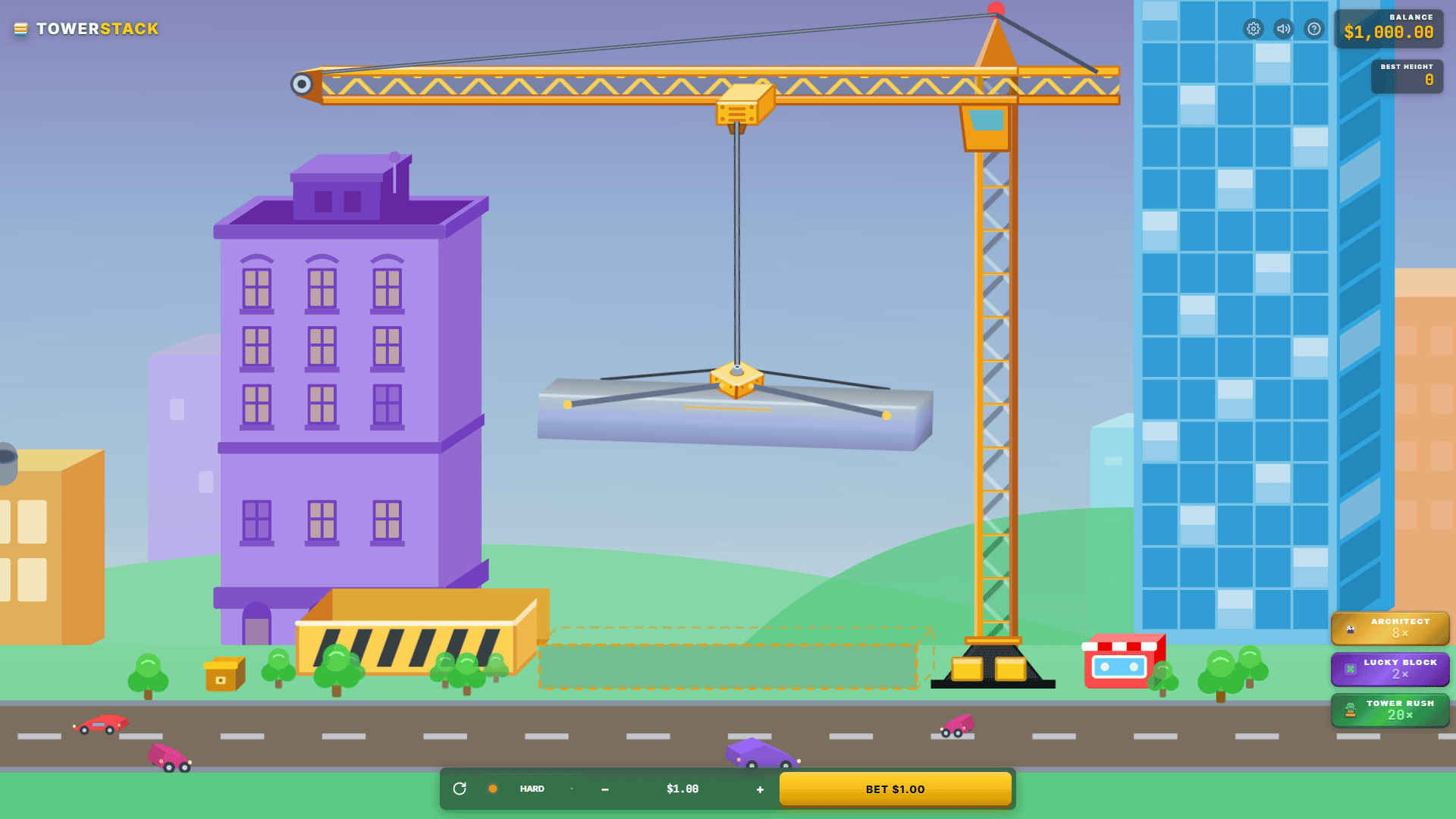 Tower Stack slot gameplay reels