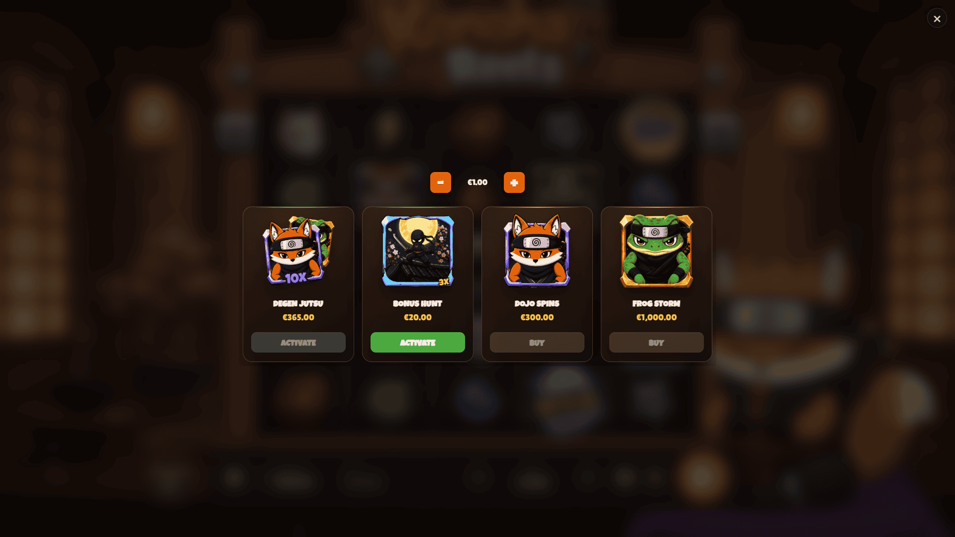 Konoha Reels bonus buy menu