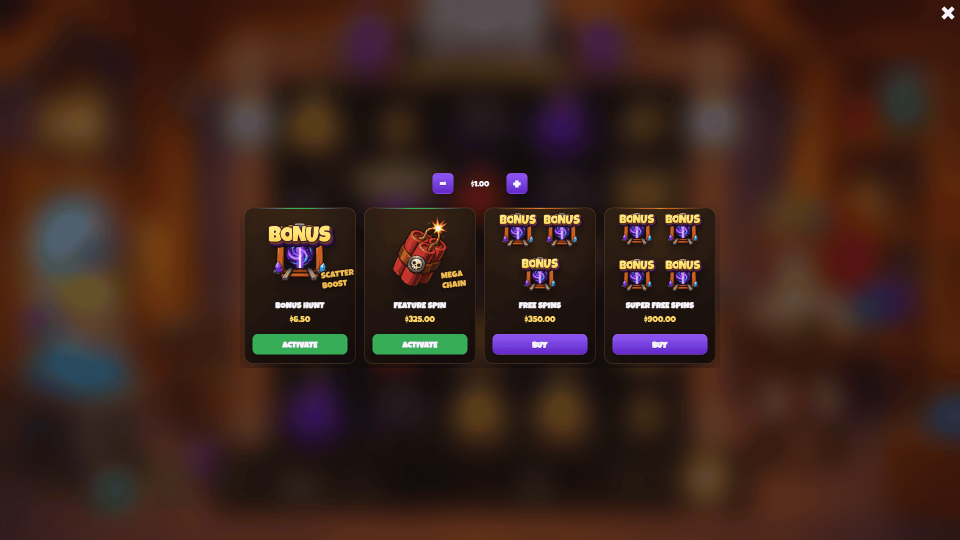 Ore Digger bonus buy menu