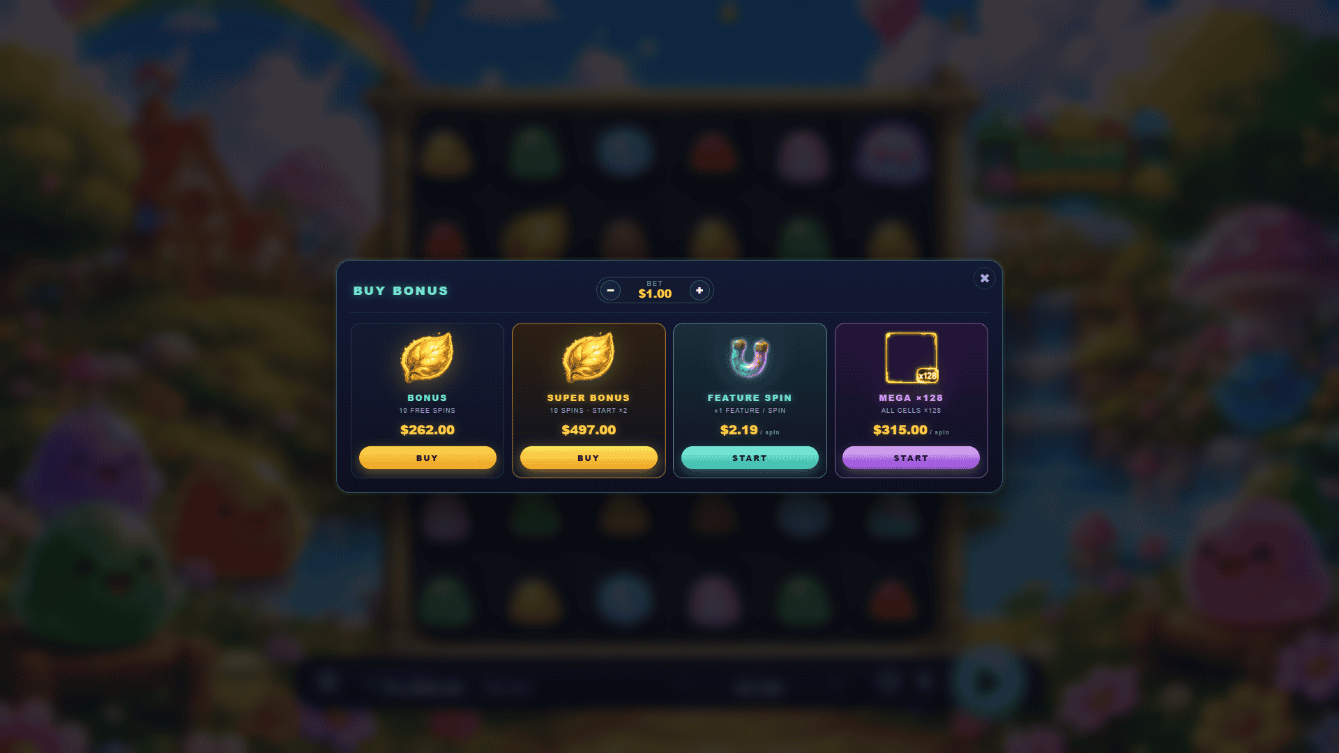 Slime Merge bonus buy menu