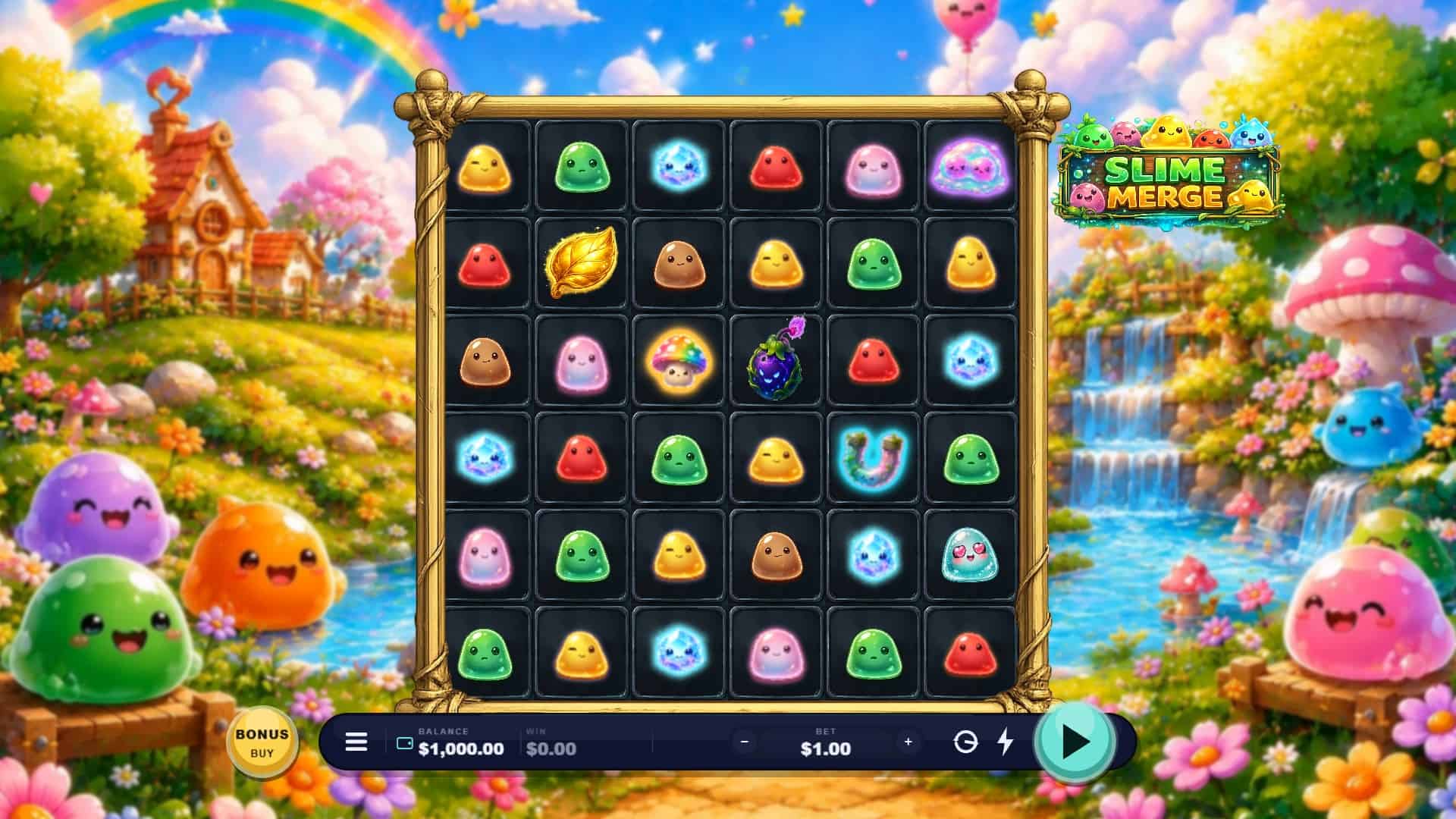 Slime Merge slot gameplay reels