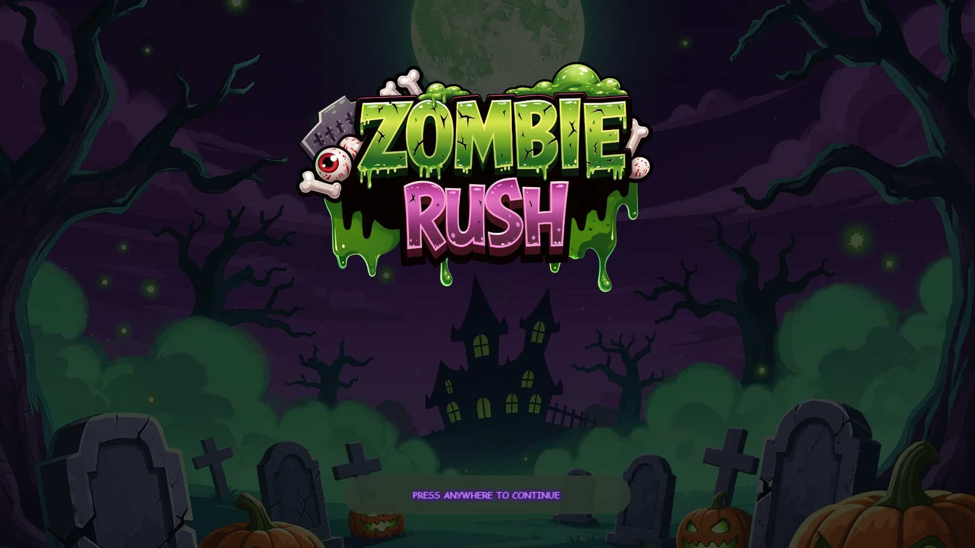 Zombie Rush slot intro screen