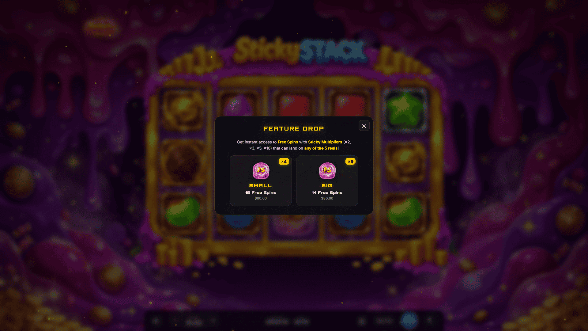 Sticky stack bonus buy menu