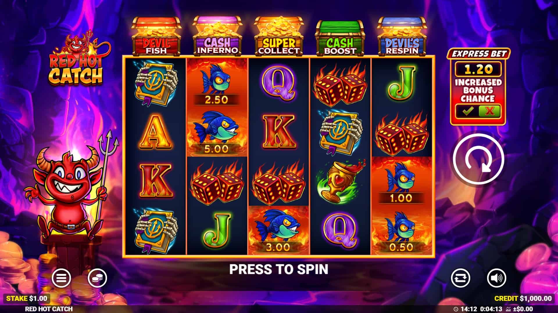 Red Hot Catch slot gameplay reels