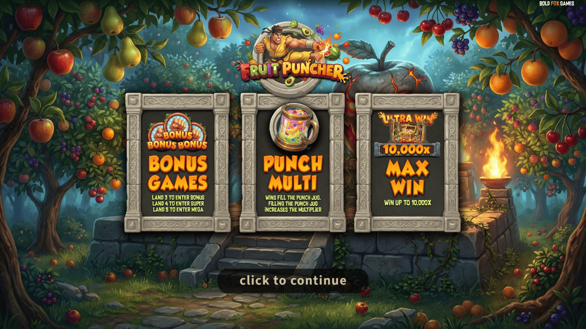 Fruit Puncher slot intro screen