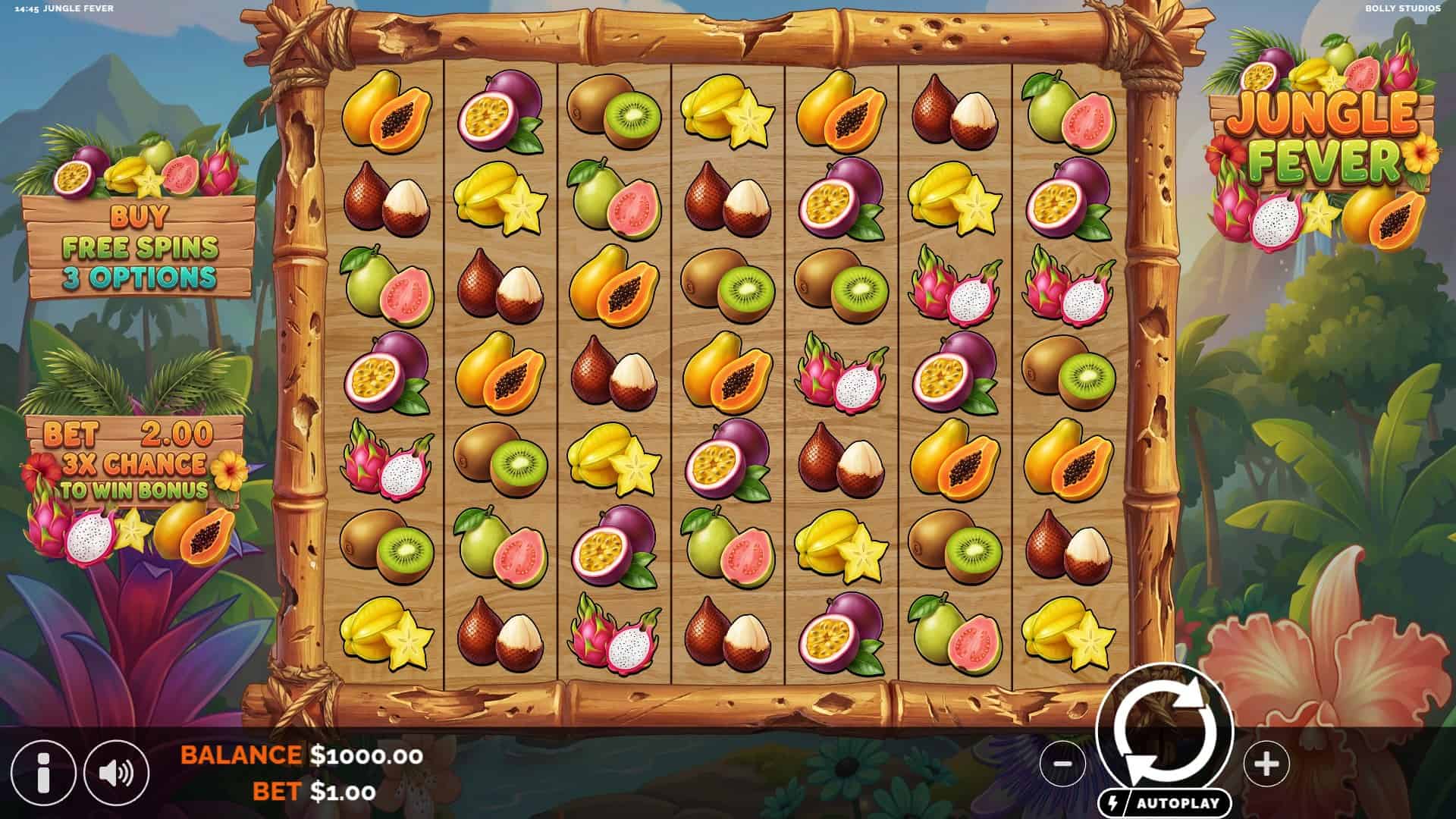 Jungle Fever slot gameplay reels