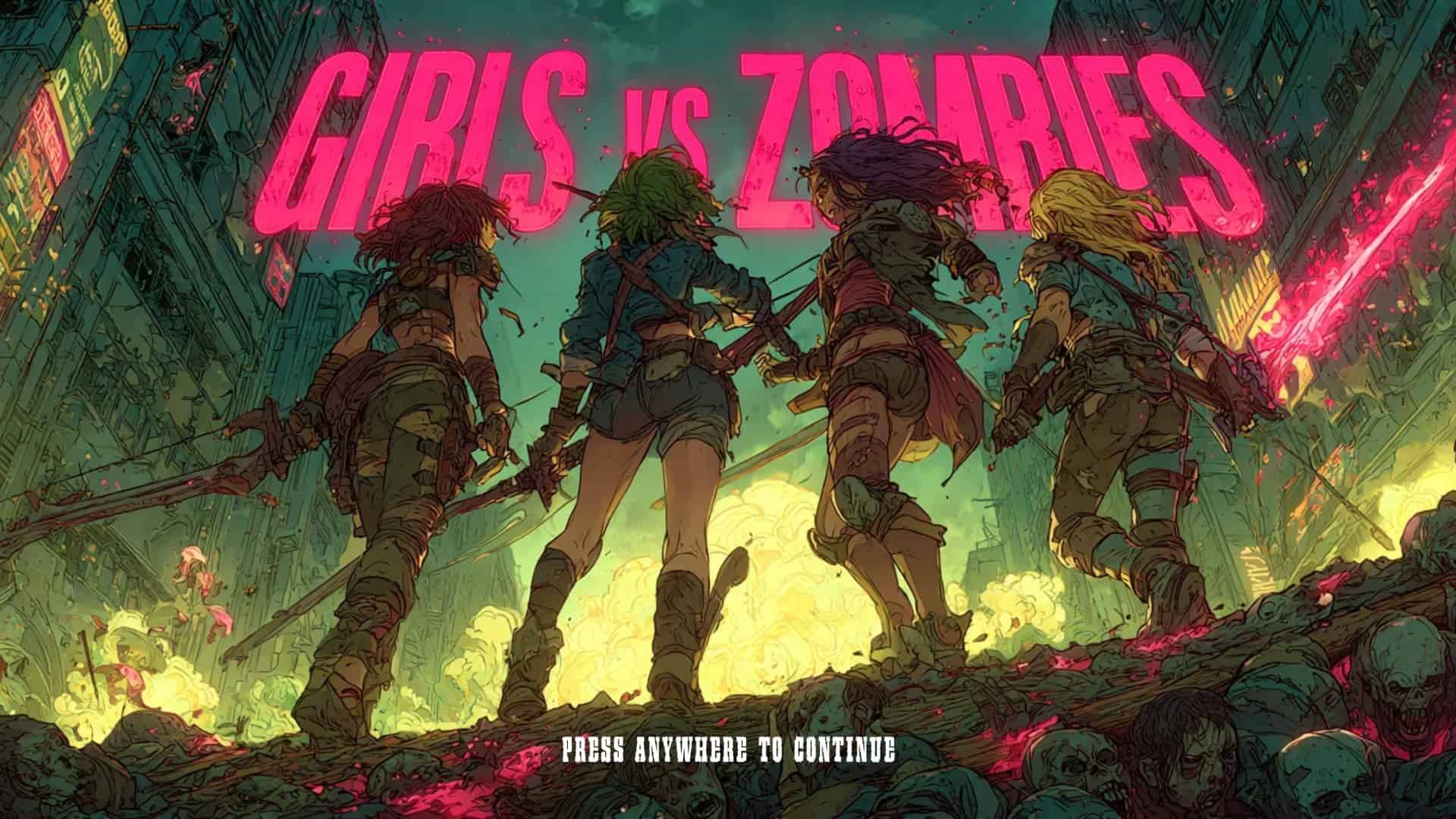 Girls Vs Zombies slot intro screen
