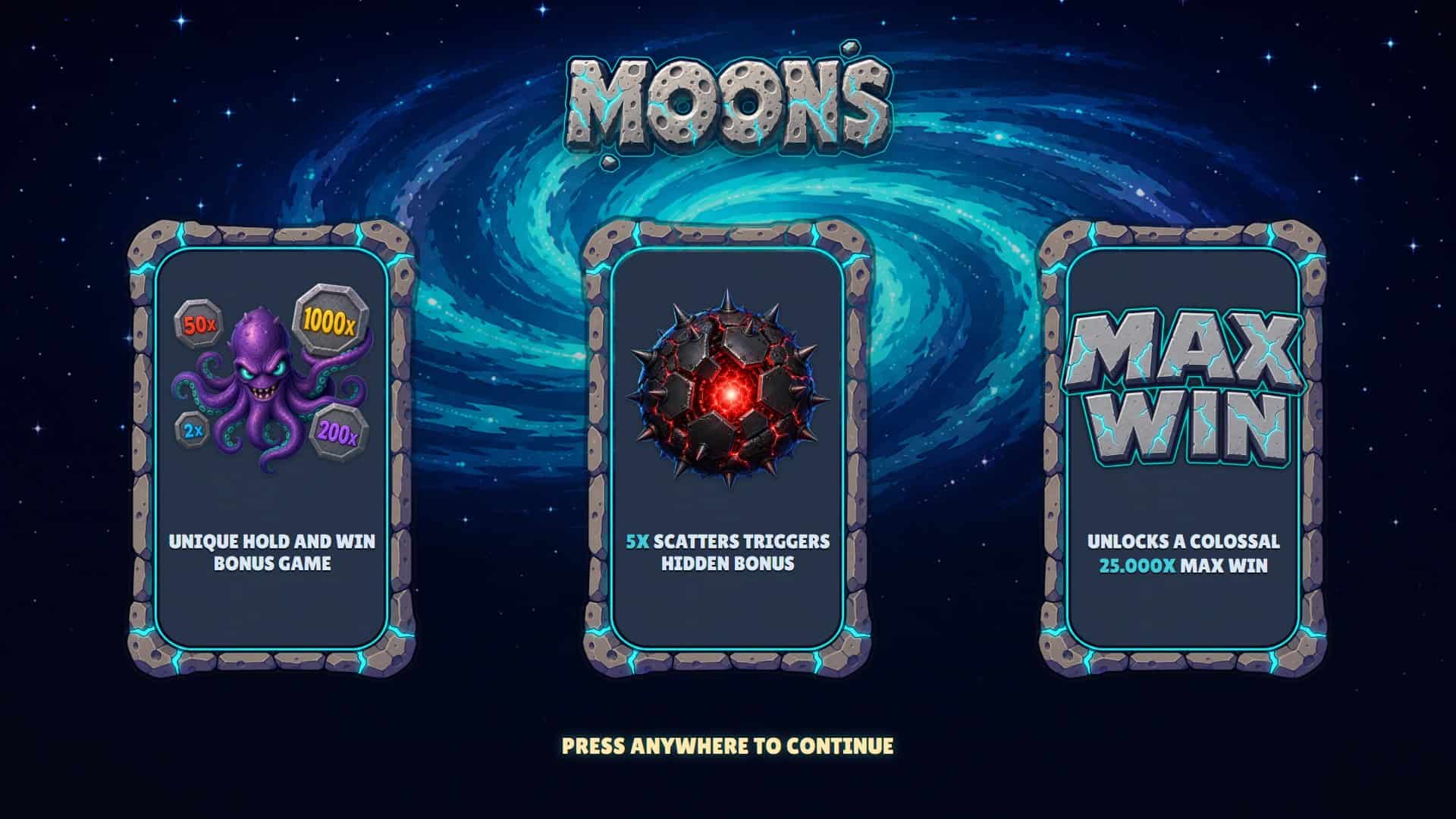 Moons slot intro screen