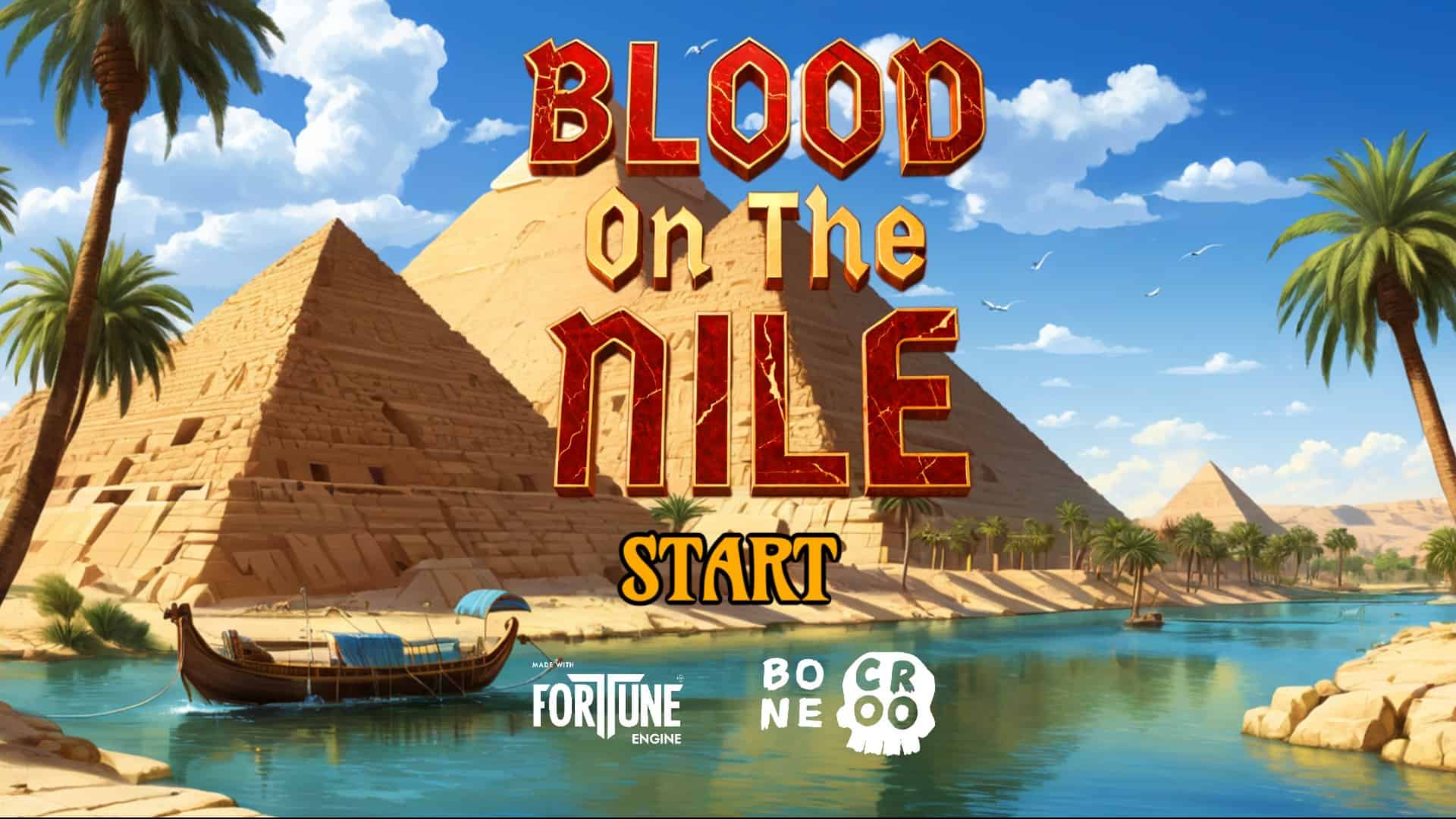 Blood on the Nile slot intro screen