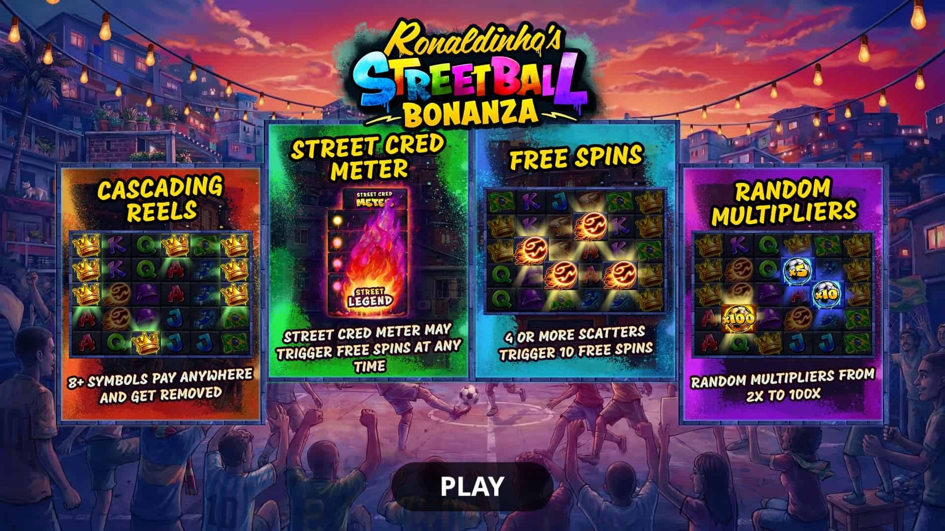 Ronaldinho’s Streetball Bonanza slot intro screen