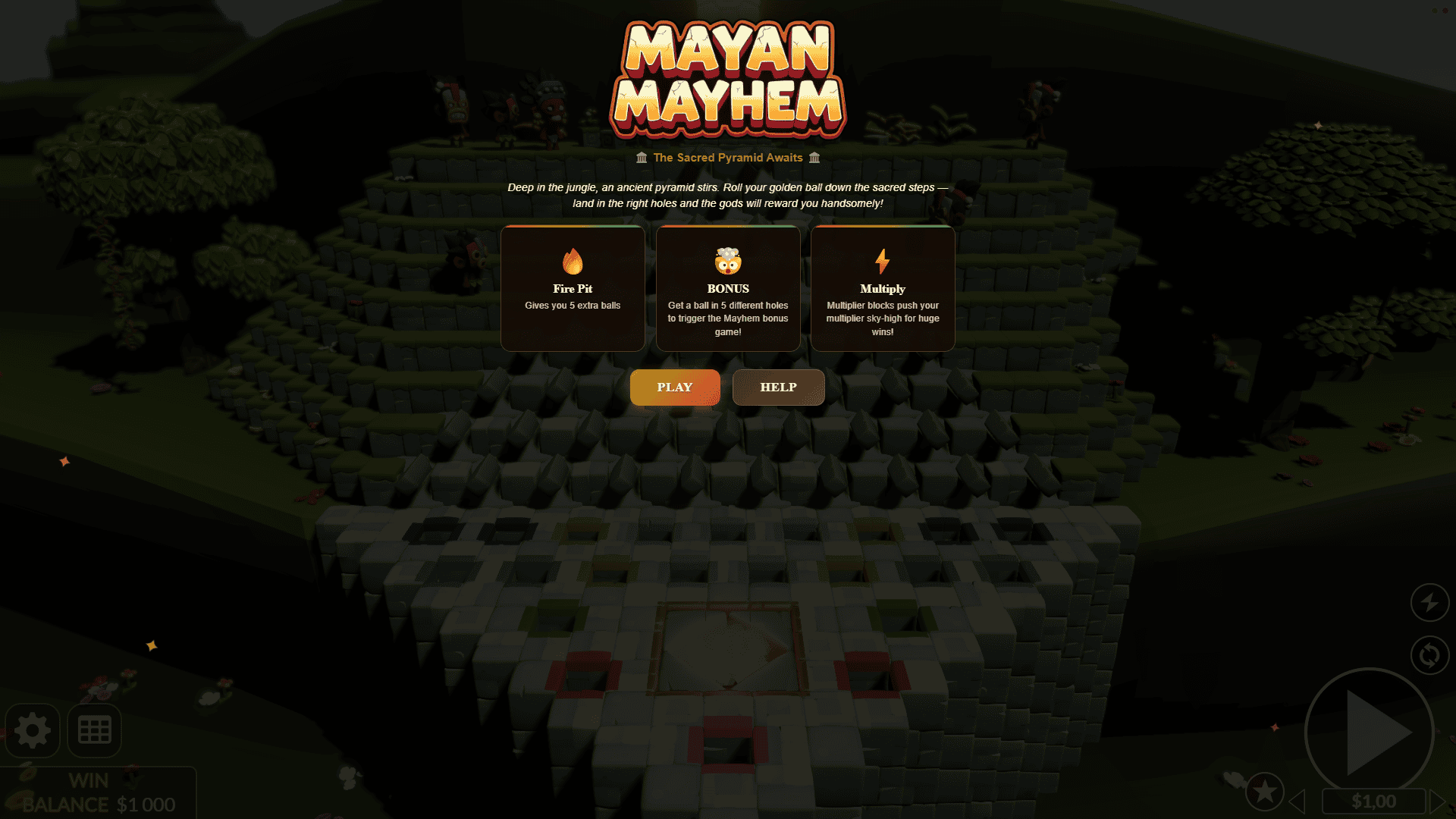 Mayan Mayhem slot intro screen