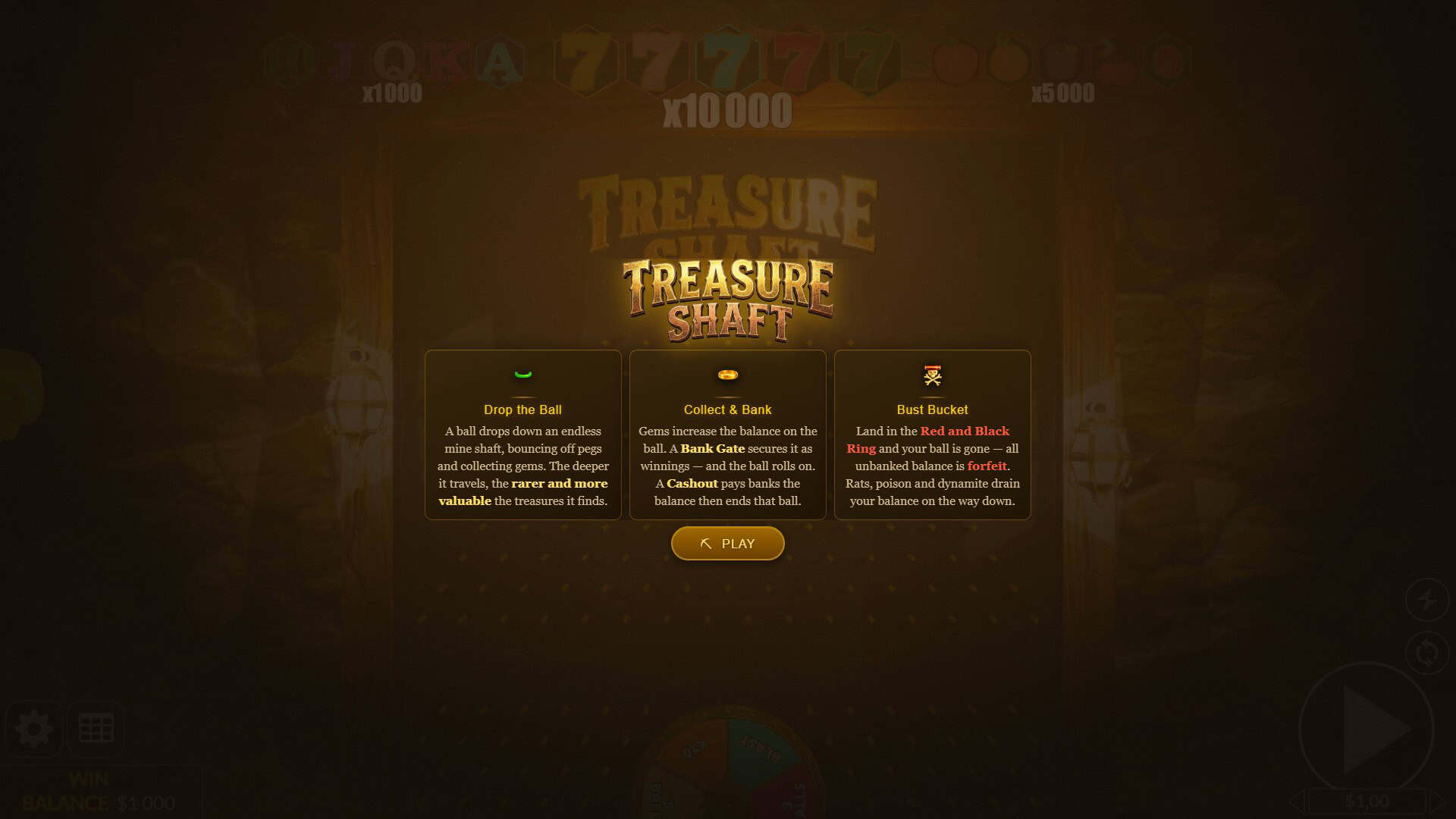 Treasure Shaft slot intro screen