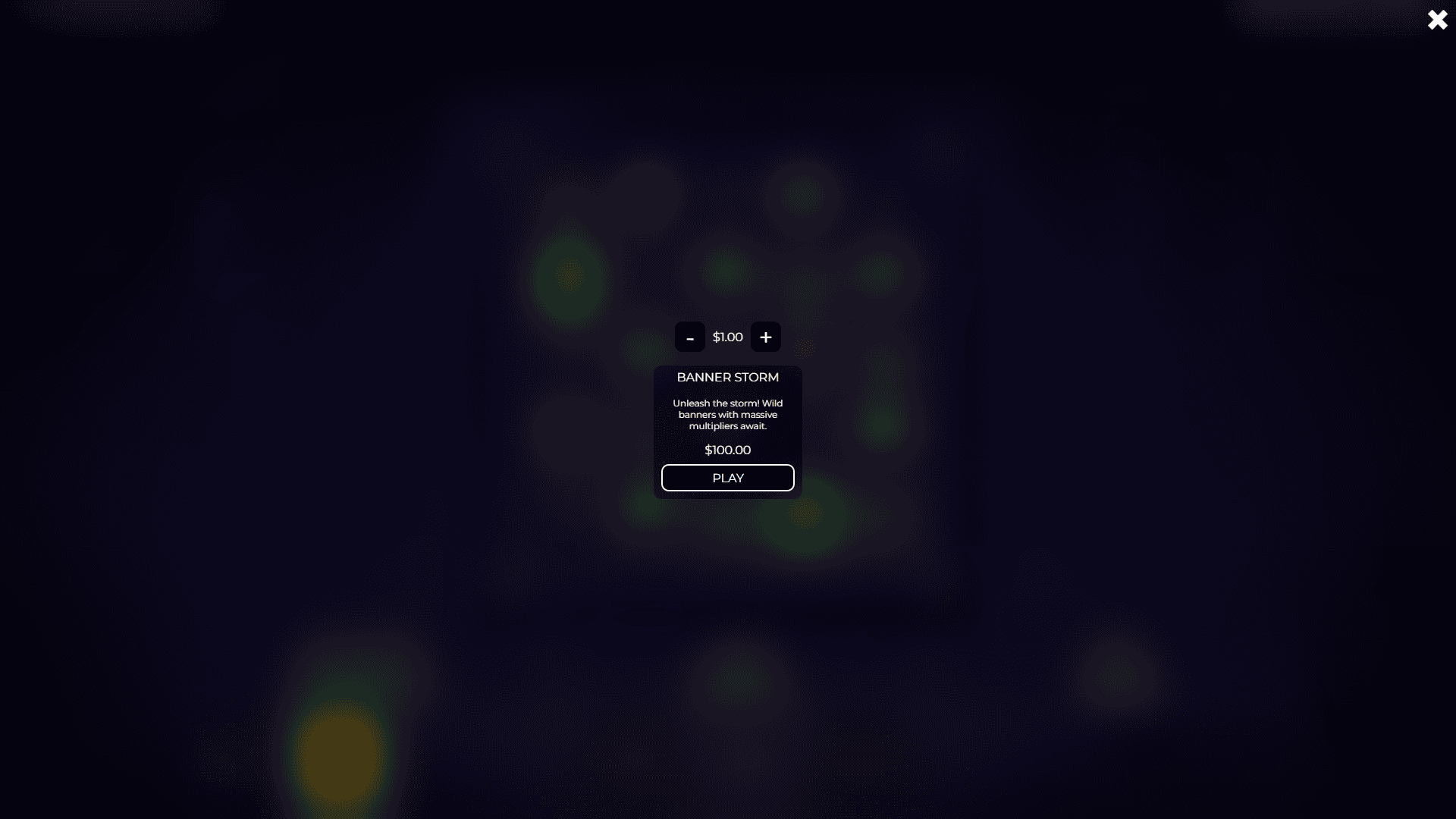 Banner Strike bonus buy menu