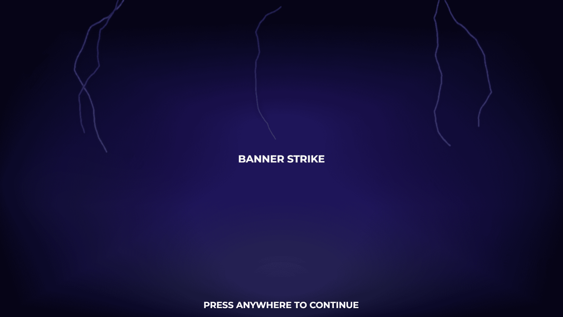 Banner Strike slot intro screen