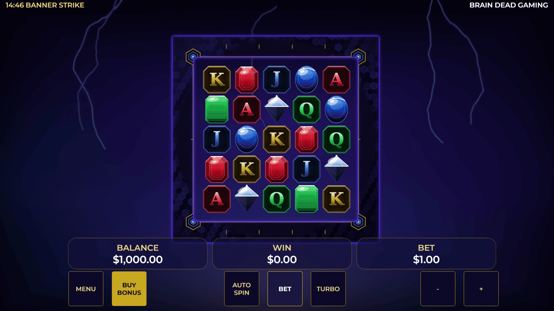 Banner Strike slot gameplay reels
