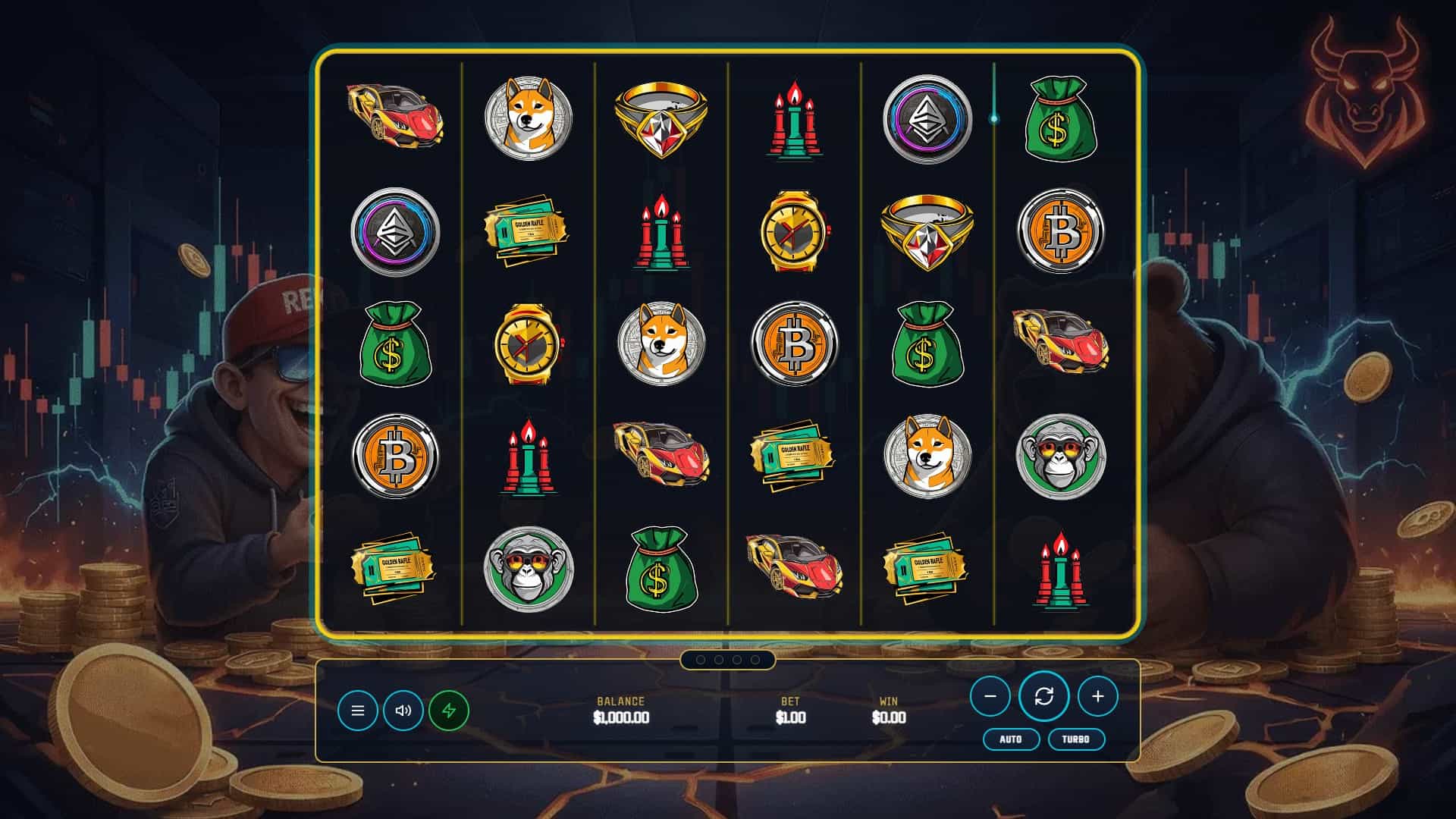 Crypto Degens slot gameplay reels