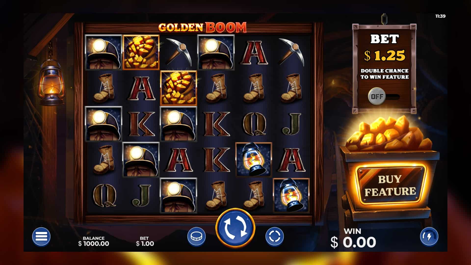 Golden Boom slot gameplay reels