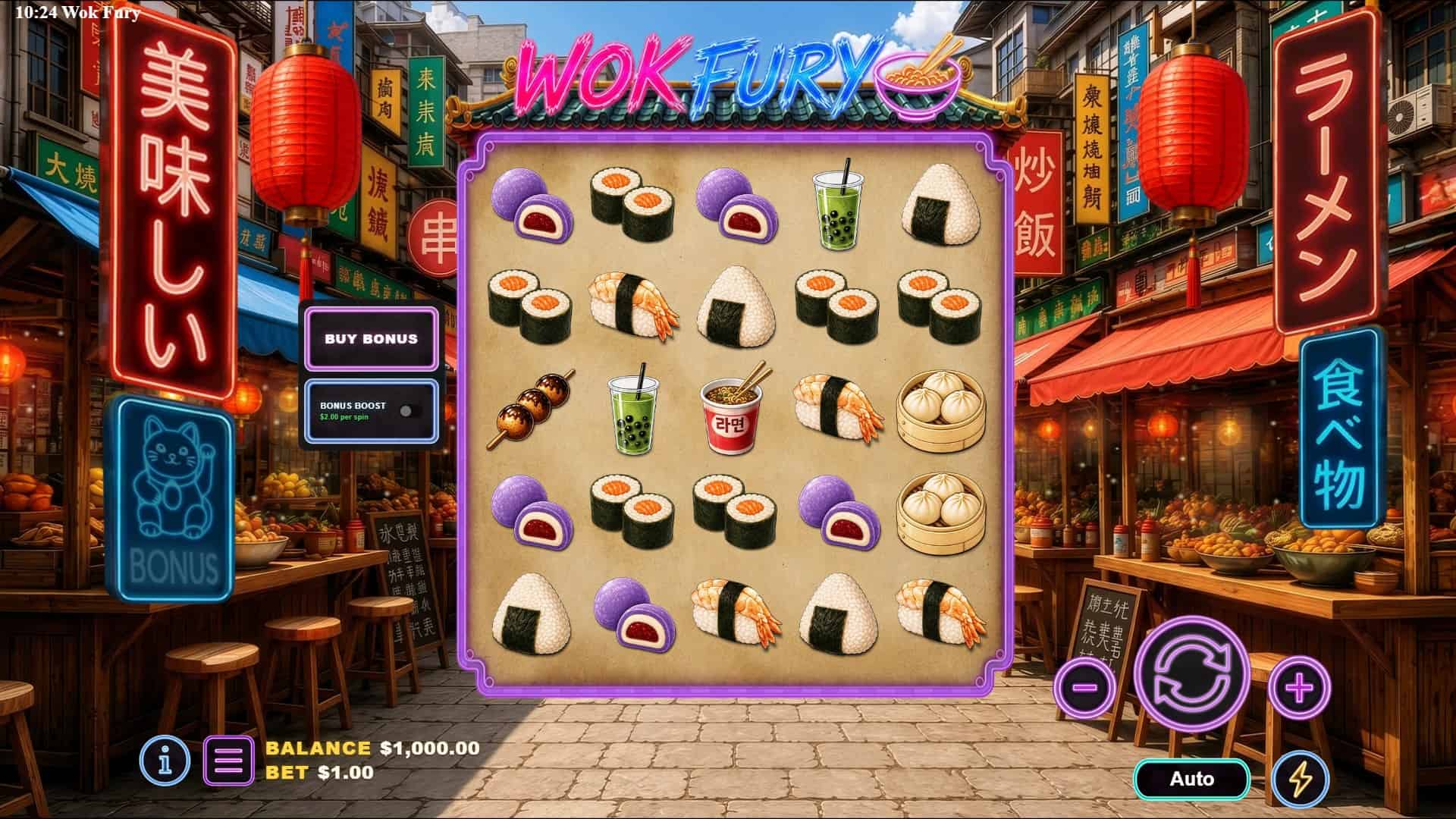 Wok Fury slot gameplay reels